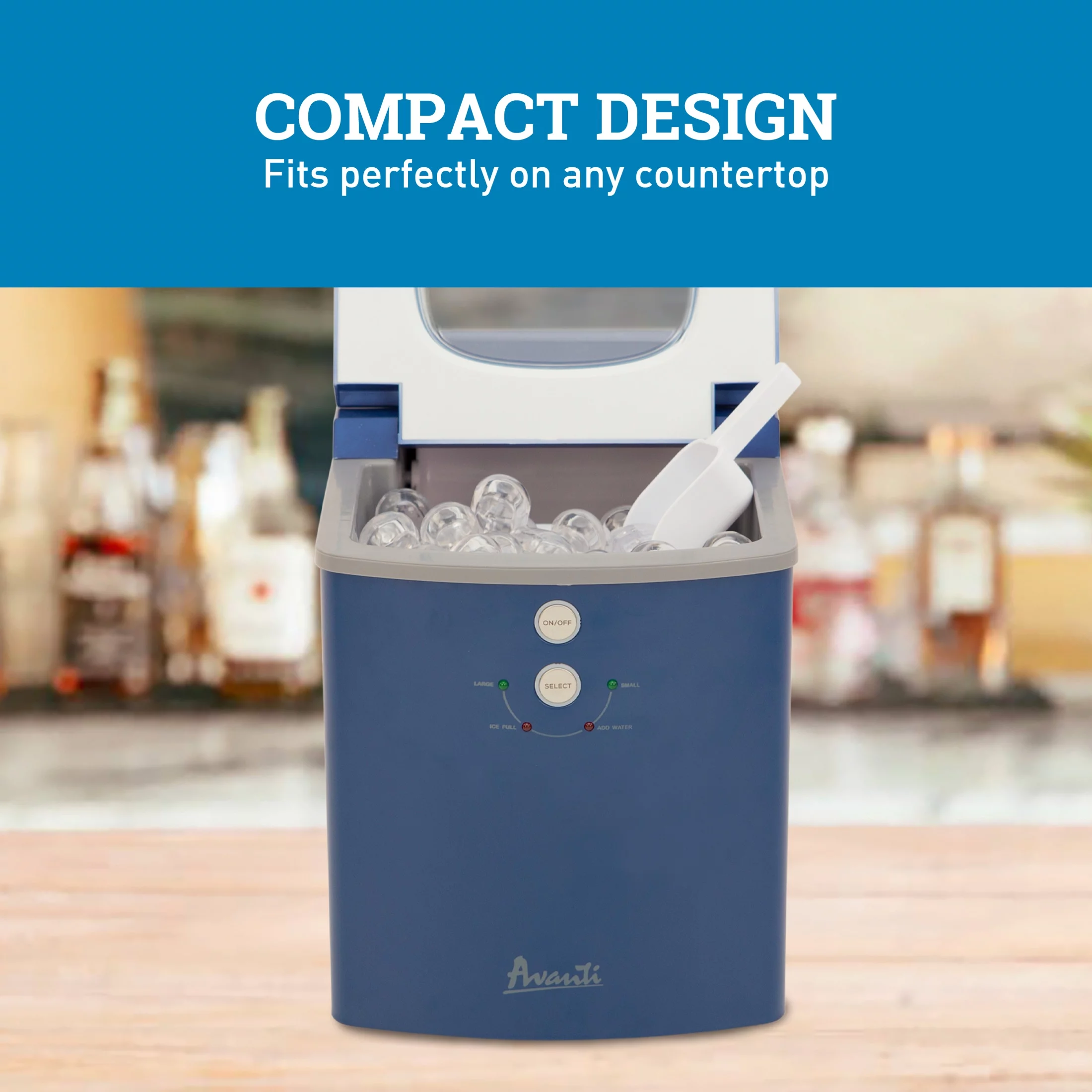 Avanti Portable Countertop Ice Maker, in Dark Blue (IM1216DB-IS)