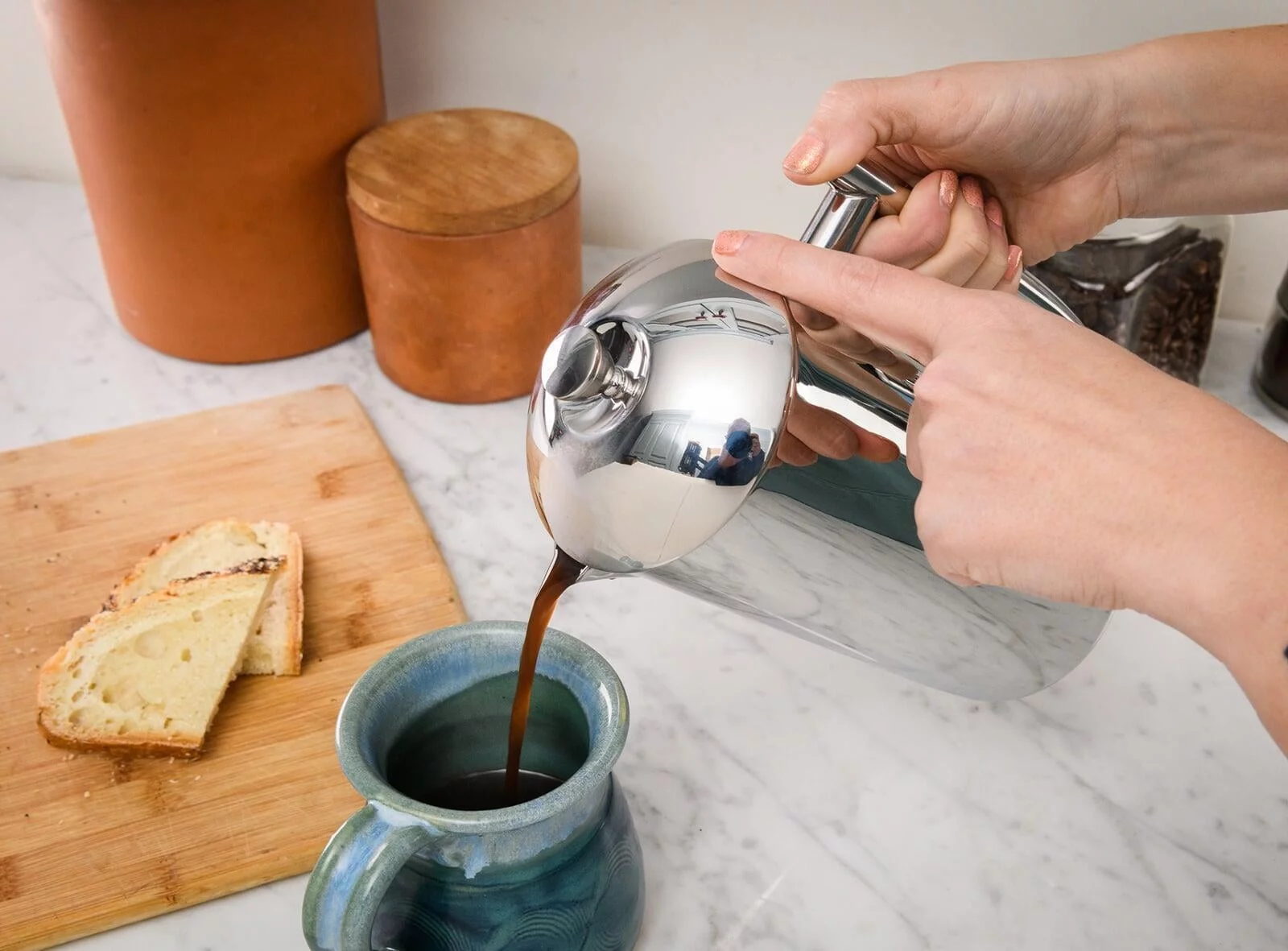 Frieling Double-Walled Stainless-Steel French Press Coffee Maker, Polished, 36 Ounces