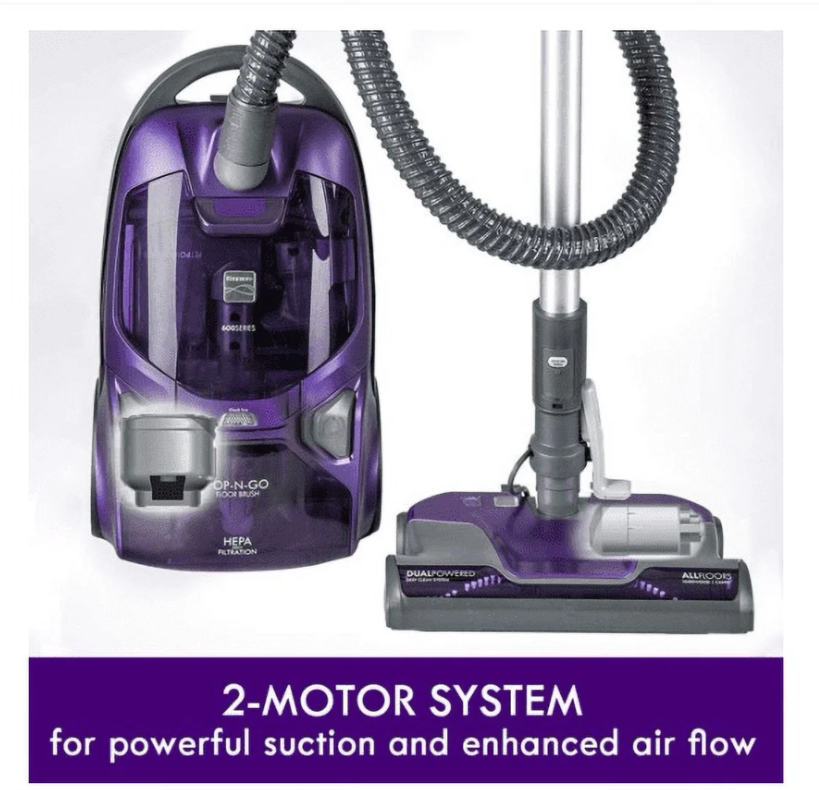 Kenmore 81615 600 Series Pet Friendly Lightweight Bagged Canister Vacuum, Purple