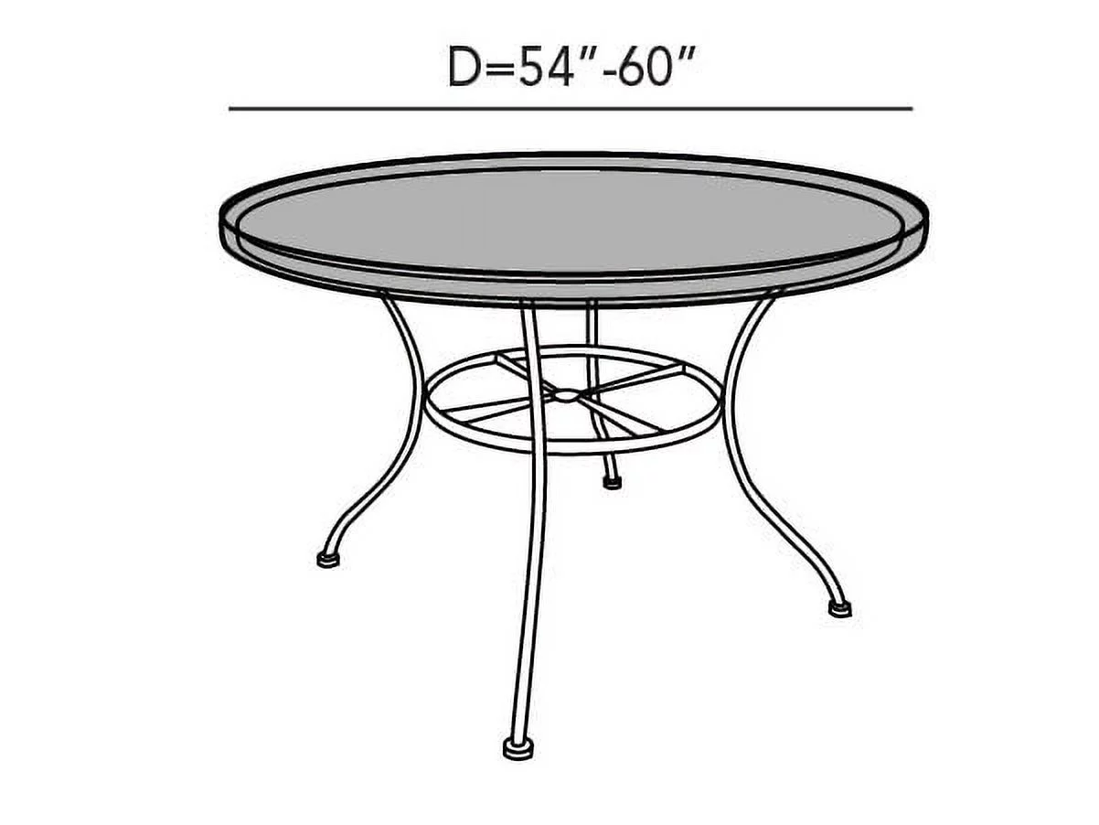 Covermates Round Table Top Cover - Heavy-Duty Polyester, Weather Resistant, Drawcord Hem, Middle Buckle Strap, Patio Table Covers, 54-60 DIAMETER, Ripstop Tan