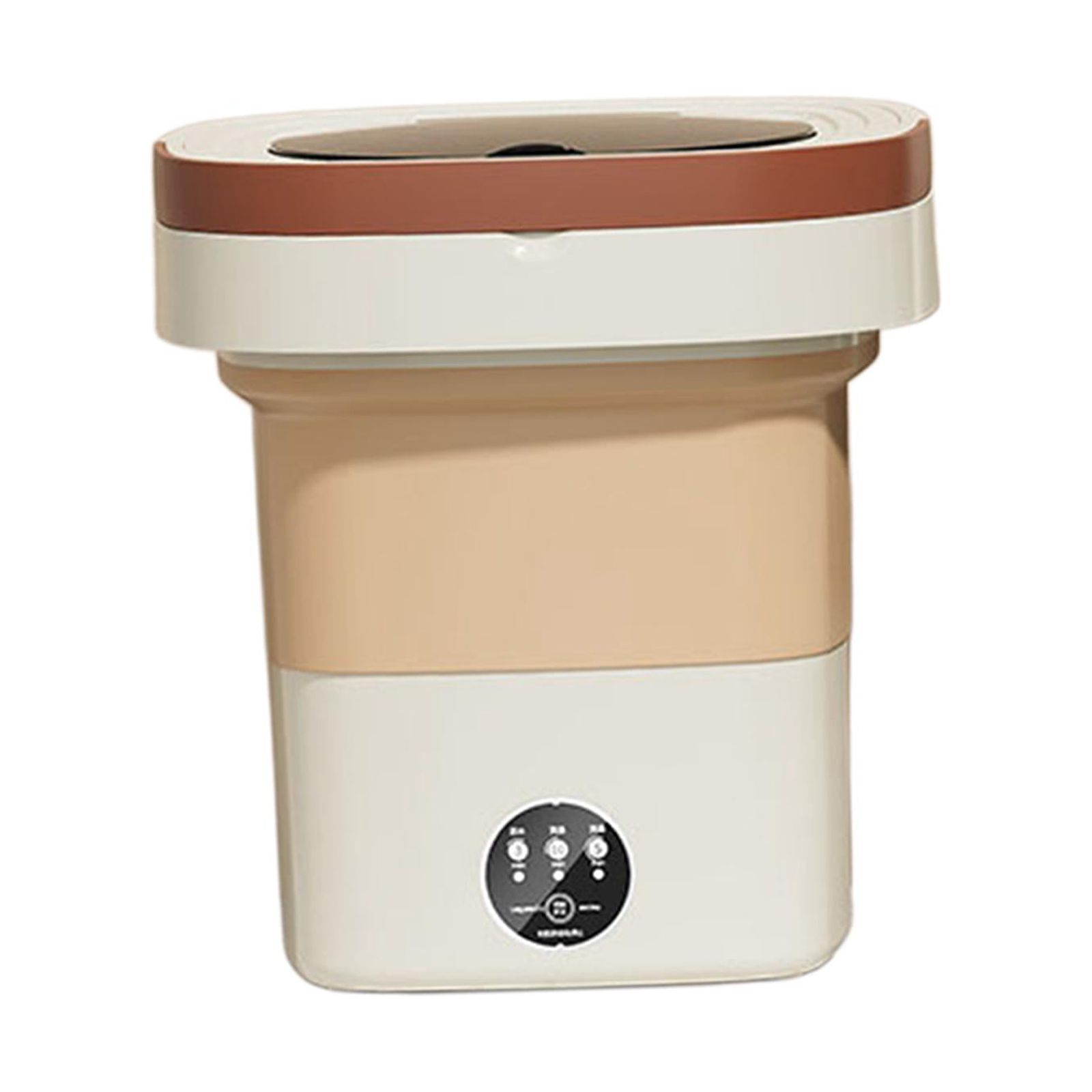 Foldable Mini Washing Machine Folding Washing Machine, Mini Portable Clothes Washer, 8L Powerful Compact Small Washer for Home, RV, Baby Clothes Beige