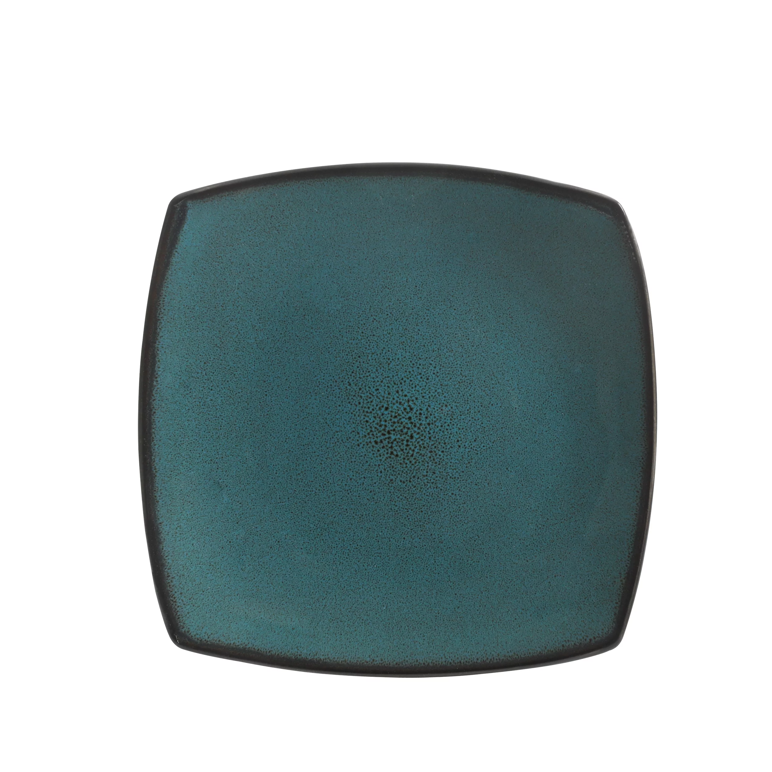 Gibson Home Soho Lounge Square Stoneware 16 Piece Dinnerware Set, Teal