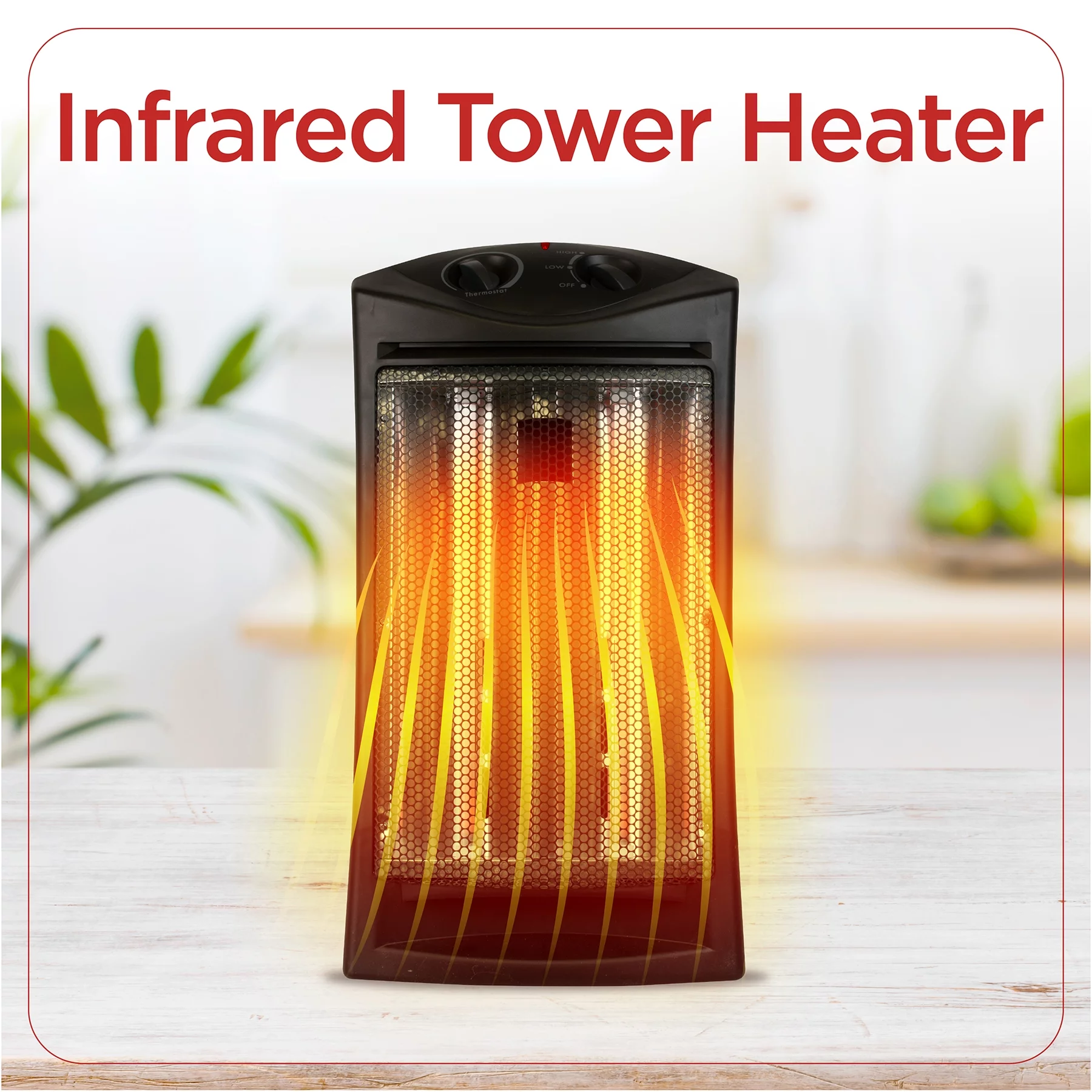 BLACK+DECKER Infrared Radiant Quartz 1500W Tower Heater, Indoor, Black