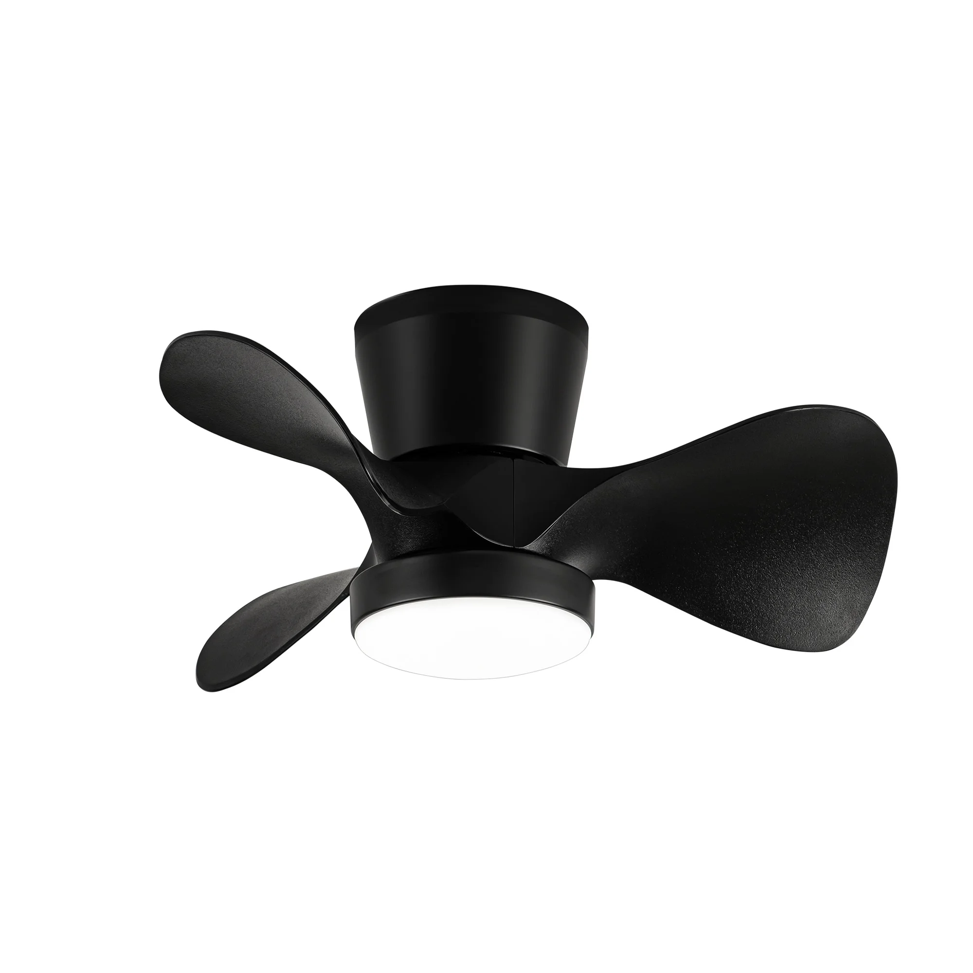 Breezary 22 Inch Flush Mount LED Ceiling Fan with Lights Remote(3-Blade) Black - Remote