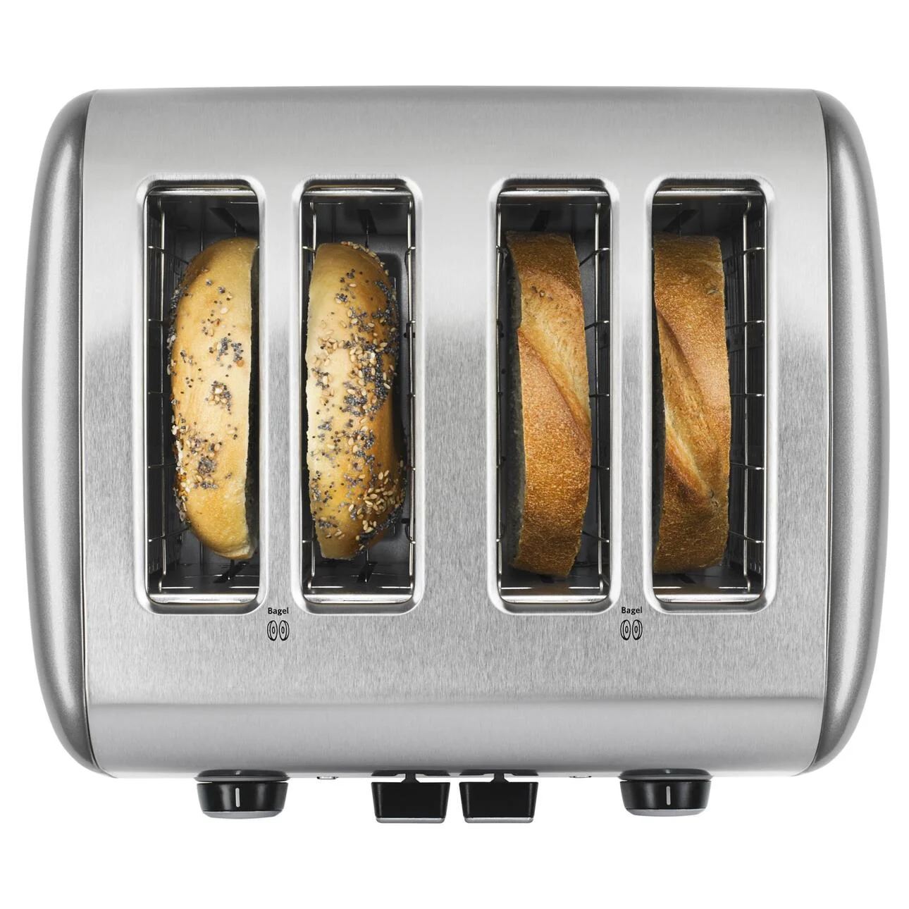 KitchenAid 4-Slice Toaster with Manual High-Lift Lever, Contour Silver, KMT4115