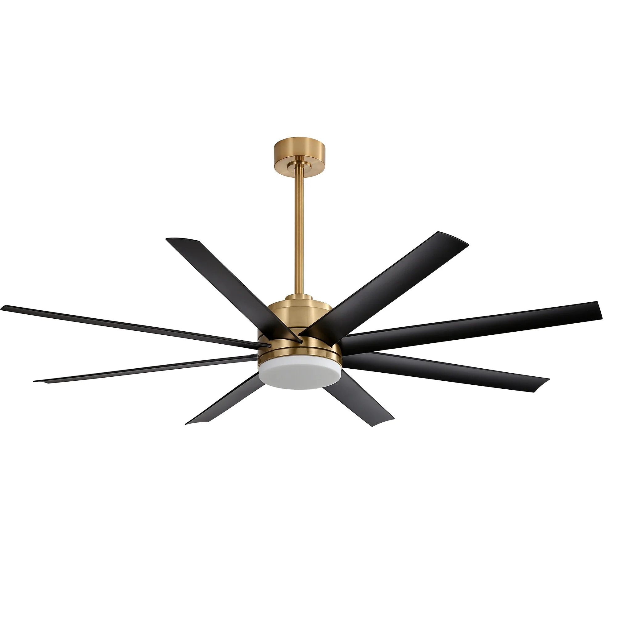 65 Inch Gold Large Morden Ceiling Fan with Light Remote(8-Blade) Remote