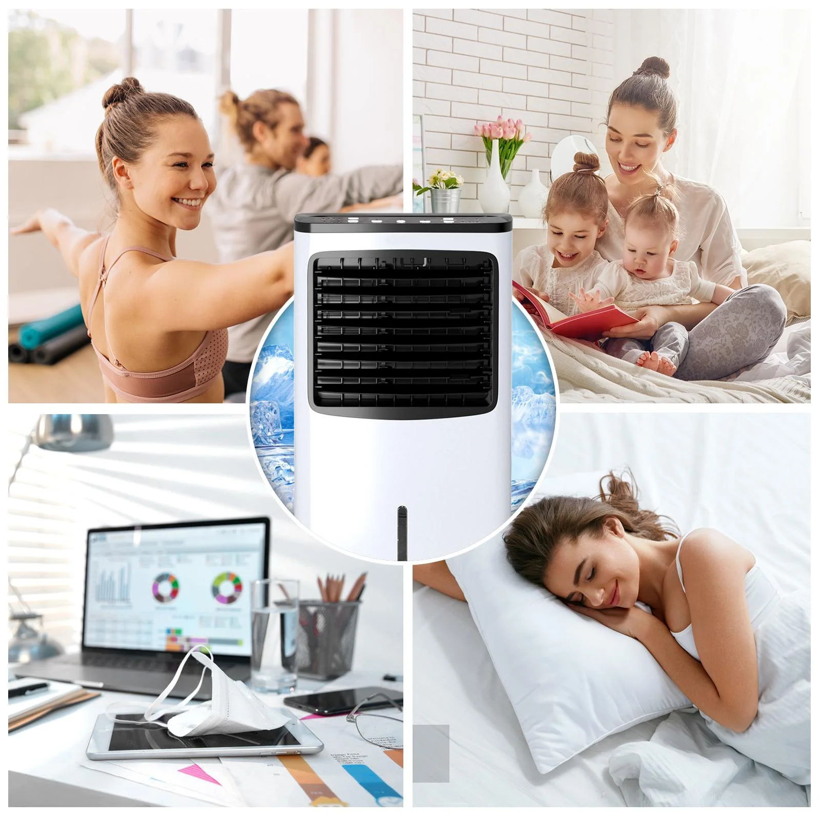 Giantex Portable Air Cooler, Electric Air Cooling Machine w/3 Modes, 3 Speeds and Timer Function, Cooling Fan, Idea for Home Office