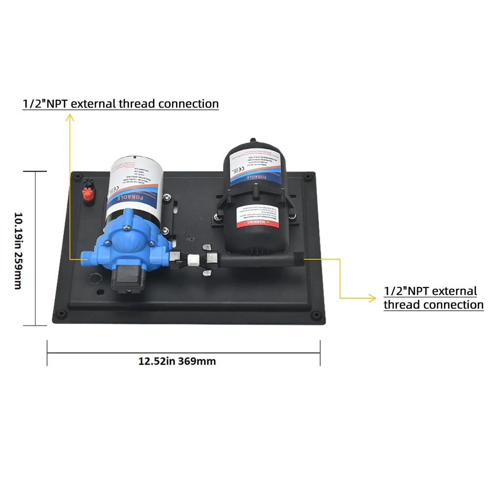 Dcenta 24V 3.5GPM RV Water Pump with On Demand Pressure Switch for Fresh Water Supply
