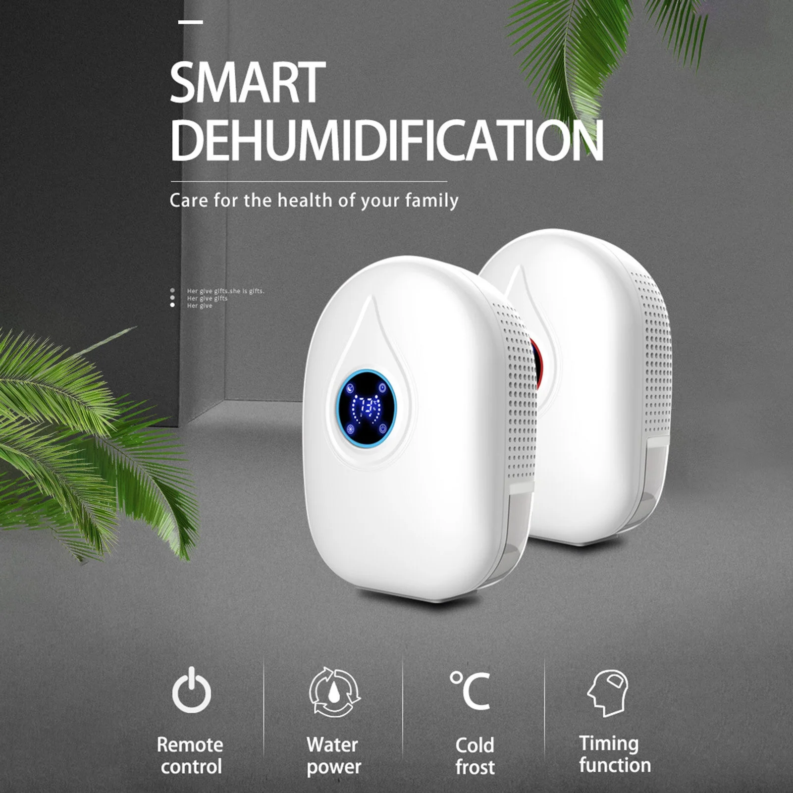 D C9V 25W Dehumidifier Household Moisture Absorption Machine Defrost Tool Anti-moisture Dehumidification LEDs Display/ Seneitive Touching Control/ Remote Control/ Timer Timing Designa