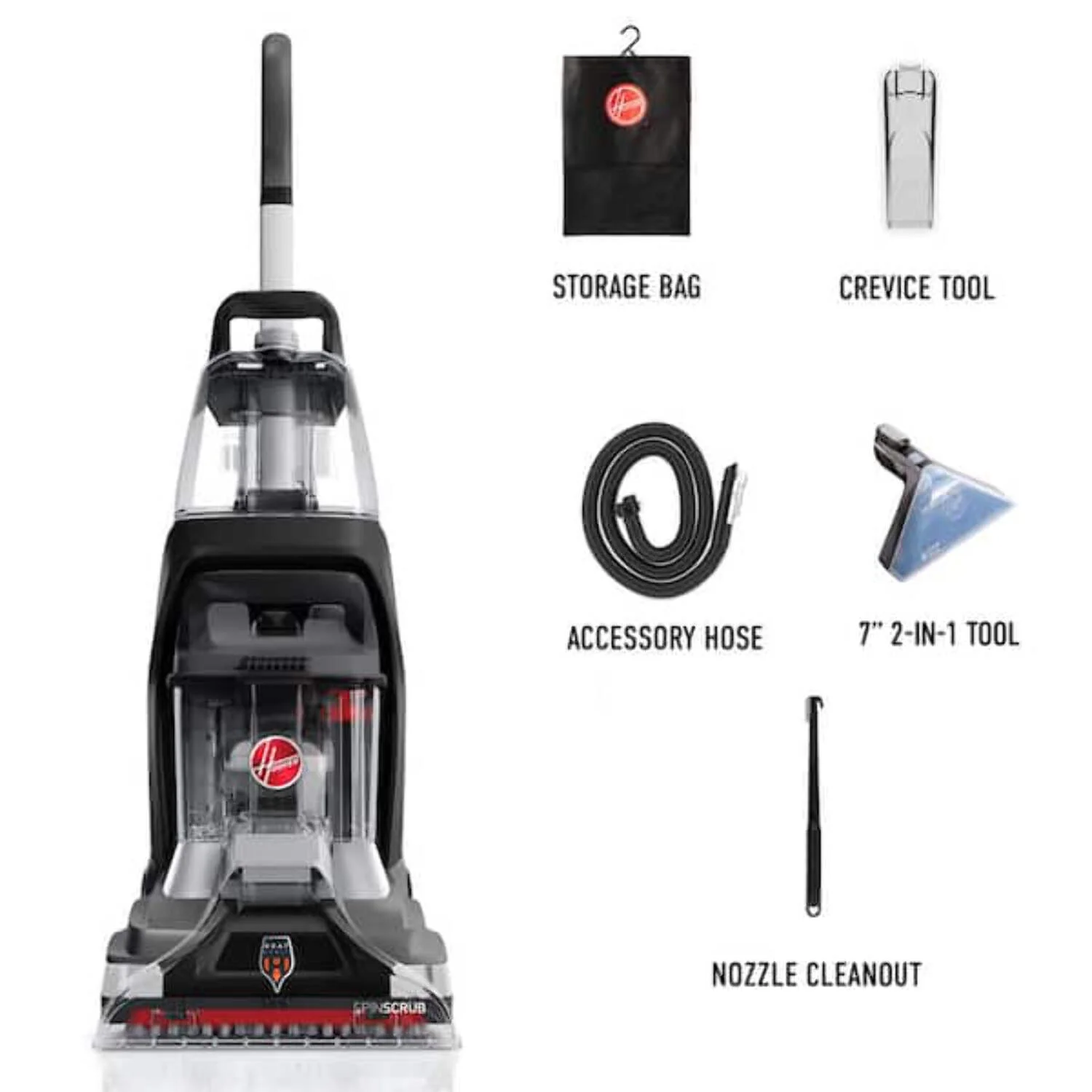 Hoover PowerScrub Bagless Corded Standard Filter Upright Carpet Cleaner