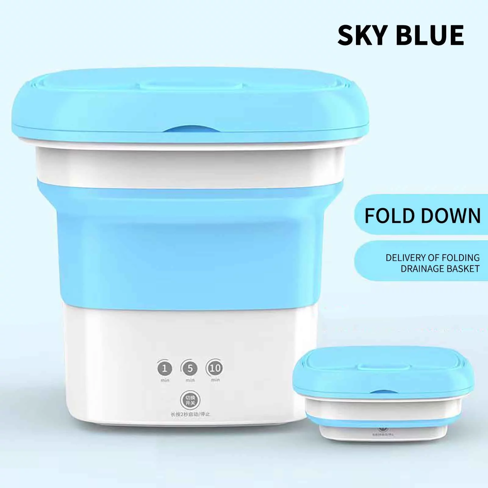 Household Folding Washing Machine Convenient Mini Cleaning Underwear, Pantyhose, Small Cleaning Machine, Semi-automatic Washing Machine