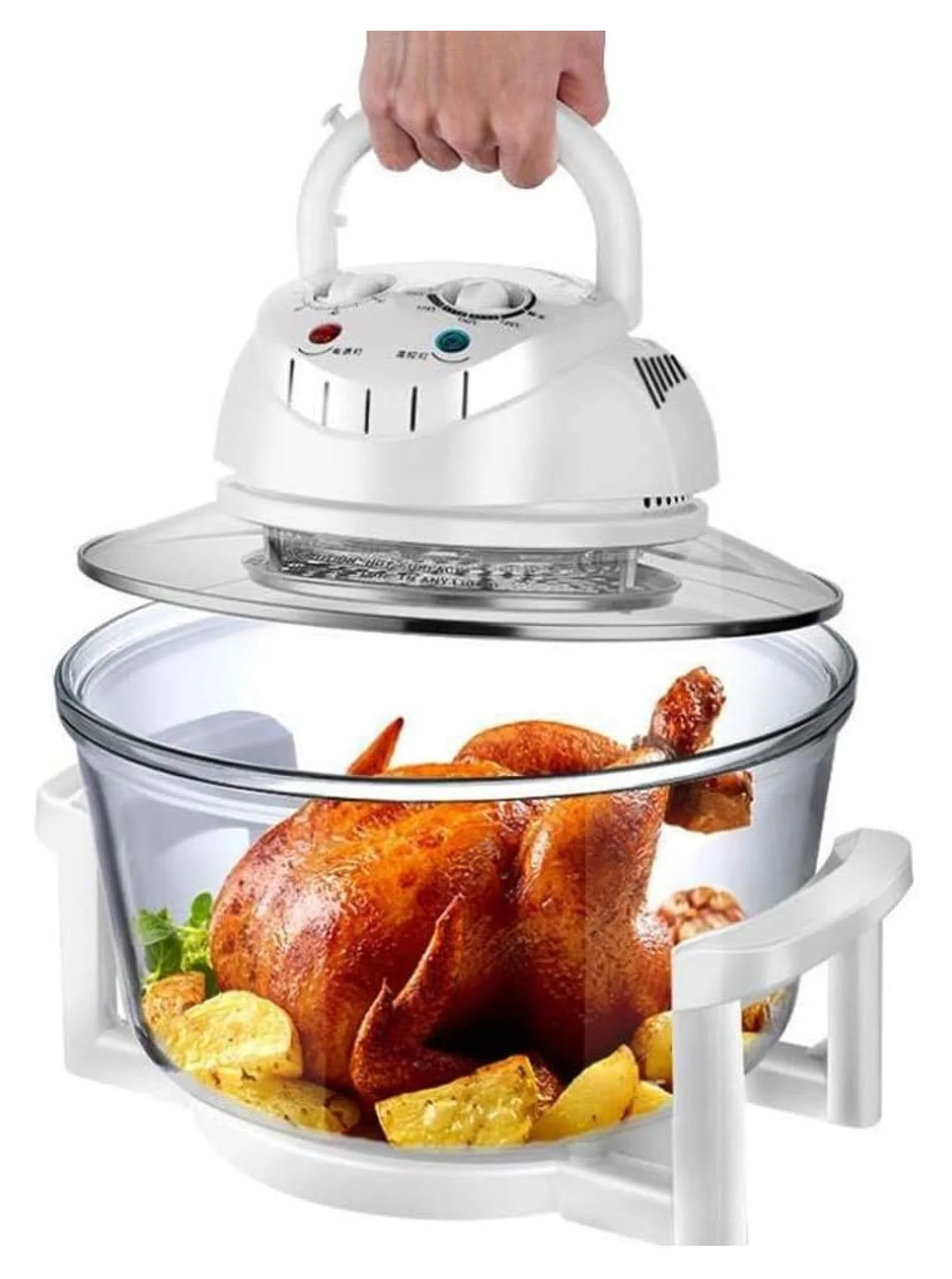 KITYDALK Turbo Convection Oven Air Fryer,12L/17L Turkey Fryer Roaster Electric Cooker 360�� Vertical Heating with Automatic Power-off Handle for Home and Restaurant Use,Multifunction Cooker(12L)