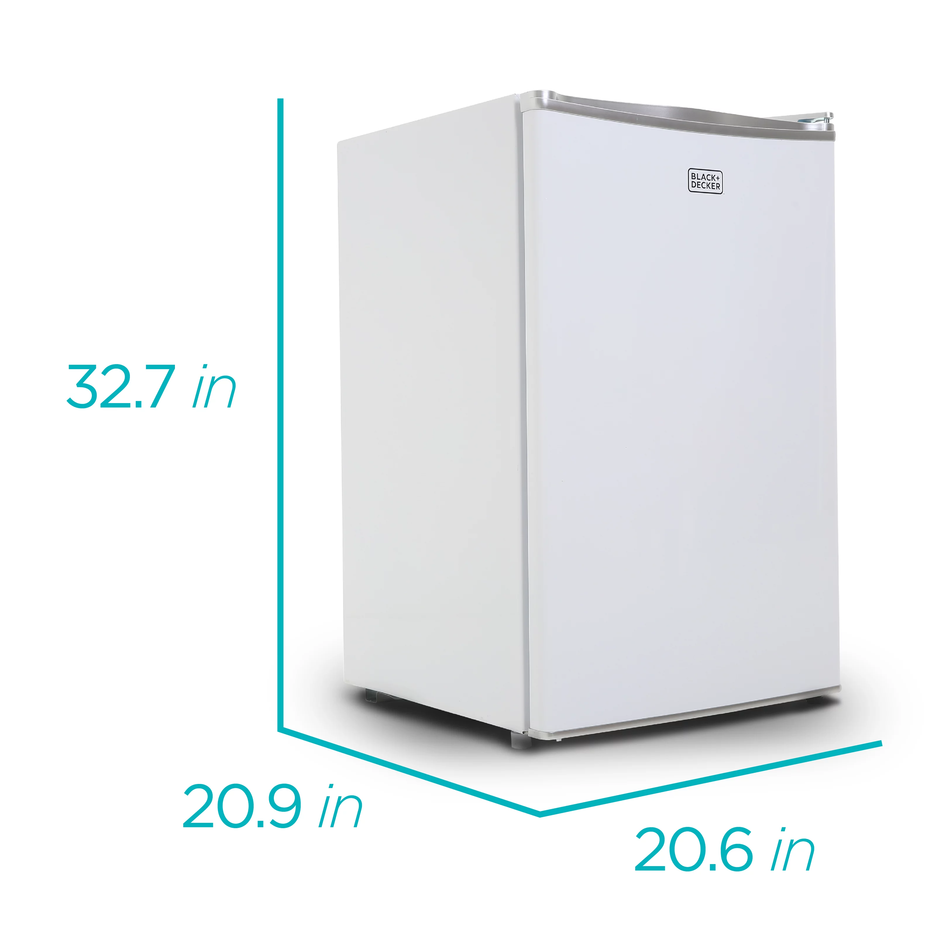BLACK+DECKER BCRK43W Compact Refrigerator Energy Star Single Door Mini Fridge with Freezer, 4.3 cu. ft., White