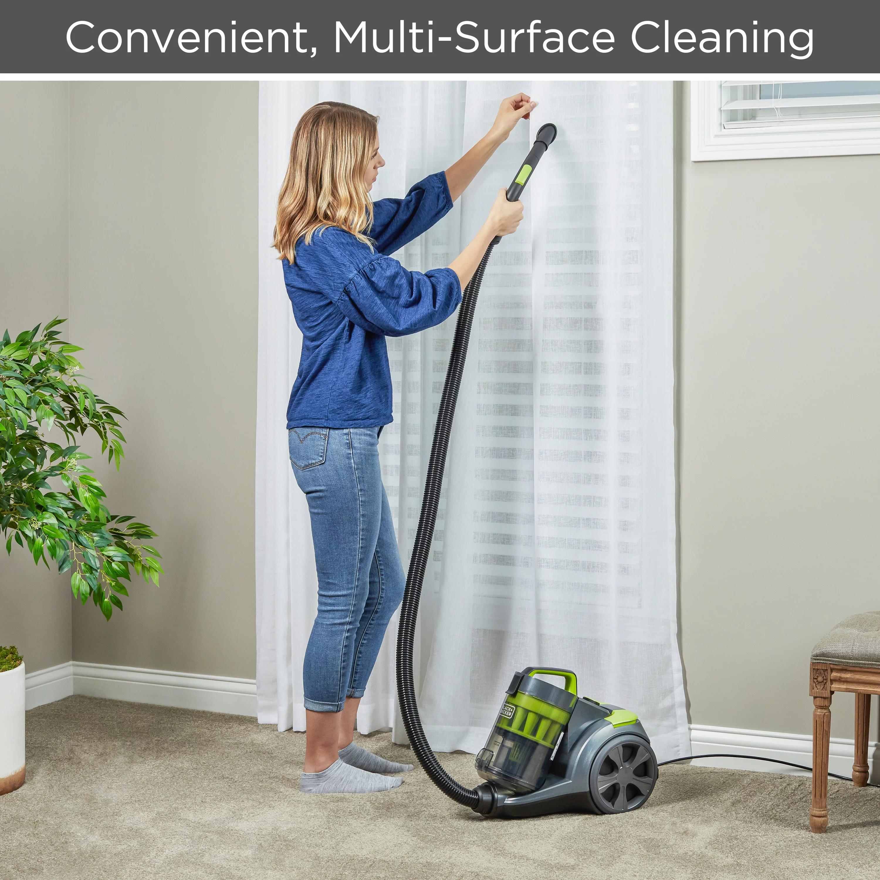 BLACK+DECKER Bagless Canister Vacuum (BDXCAV217 GW ), Adjustable Suction Multi-Cyclonic Power, for Hard Floors and Carpet