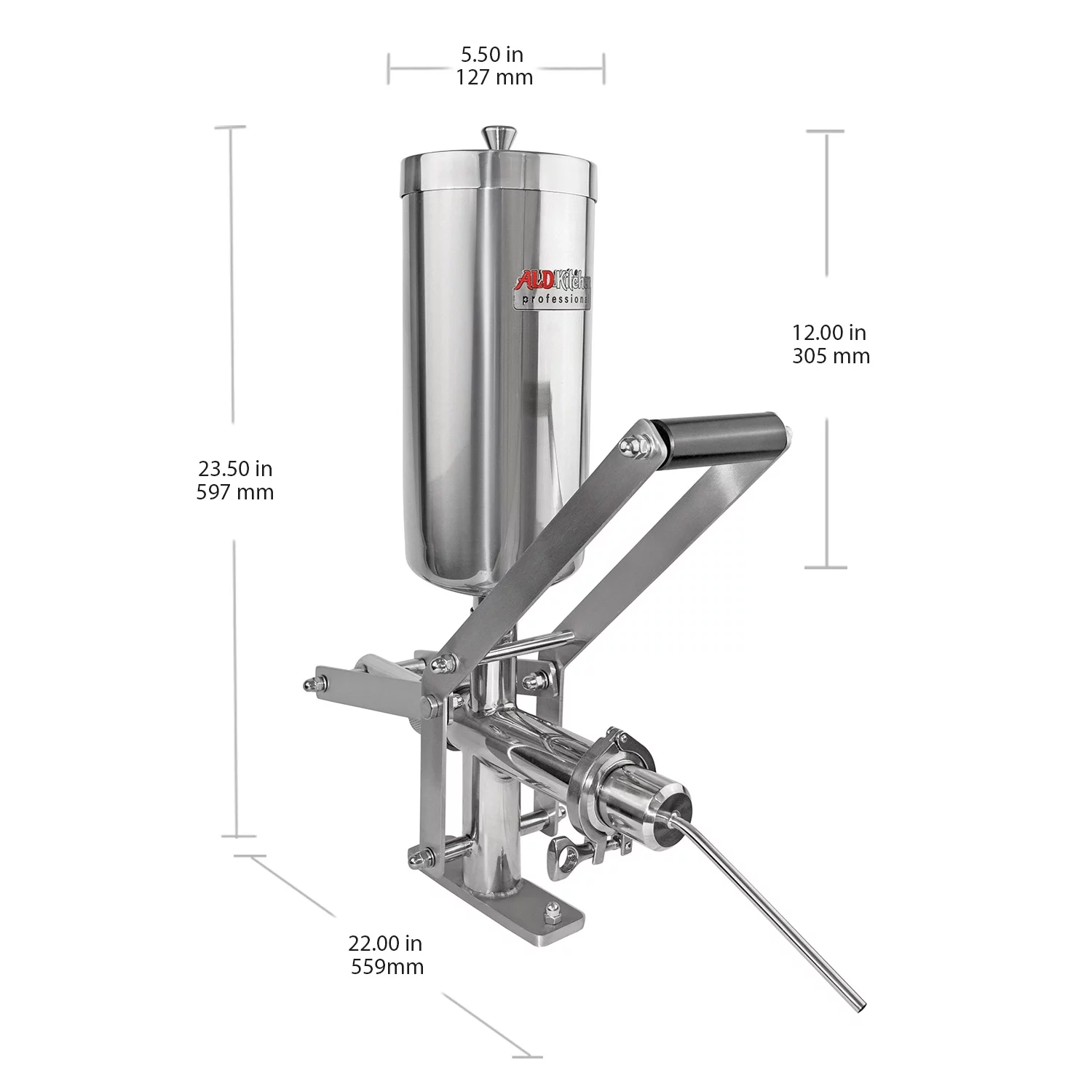ALDKitchen Churro Filler | Commercial Cream Filling Machine | Stainless Steel Churro Stuffer | 5 L | Manual Control