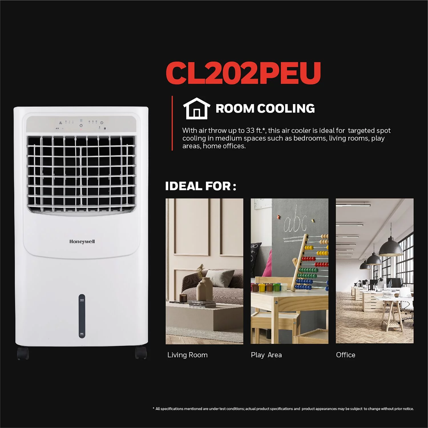 Honeywell 440-700 CFM Portable Indoor Evaporative Cooler, Humidifier, and Fan, Swamp Cooler for Rooms up to 270-430 sq ft
