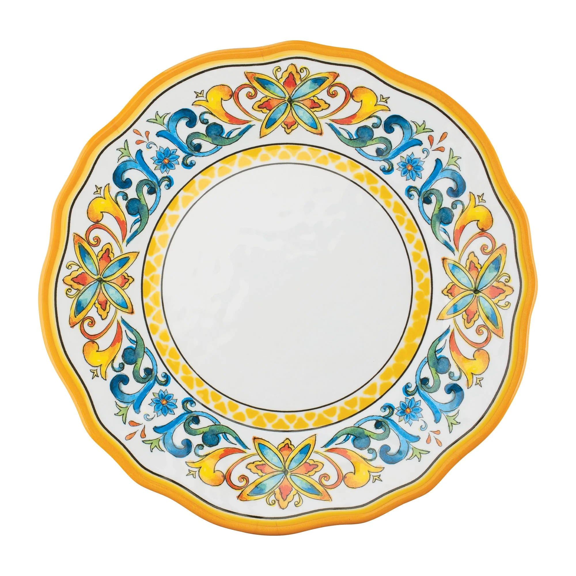 Gourmet Art 16-Piece Chianti Heavyweight and Durable Melamine Dinnerware Set, Service for 4. Includes Dinner Plates, Salad Plates, Dessert Plates and Bowls. for Indoors Outdoors Use and Everyday Use.