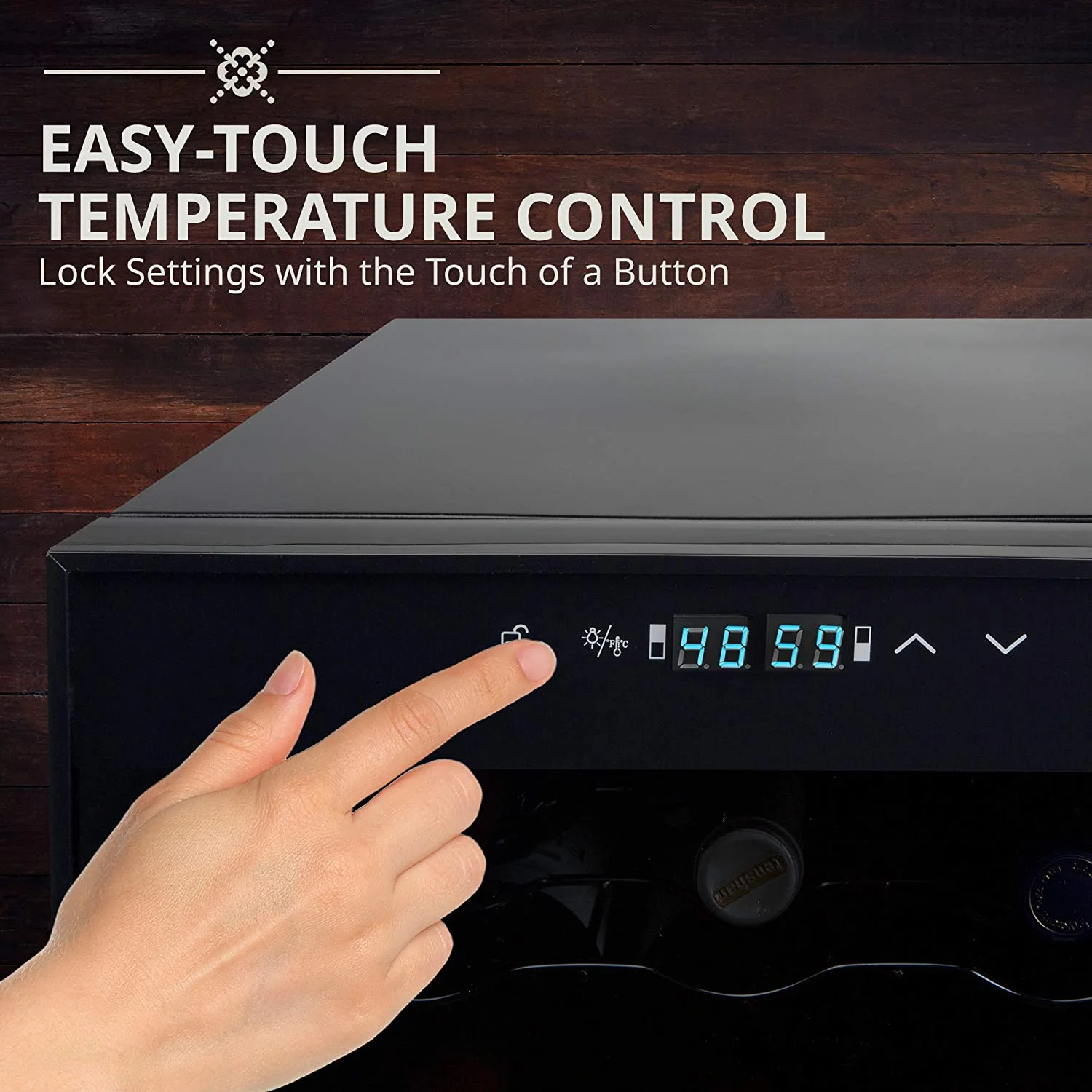 Ivation 28 Bottle Compressor Wine Cooler Refrigerator with Lock, Black