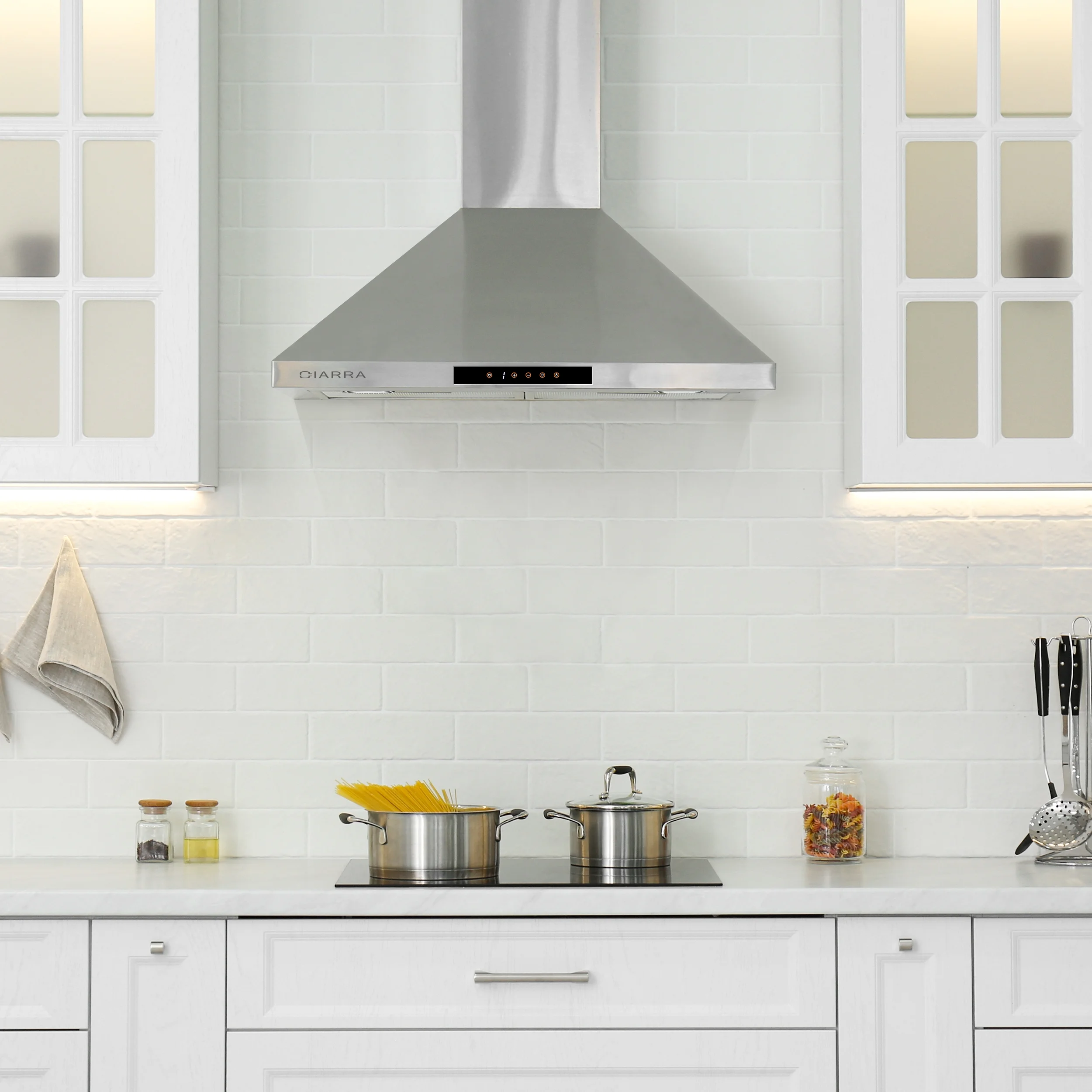 CIARRA Range Hood 30 inch Wall Mount Ductless Vent Hood with Carbon Filter Kit for Recirculating CAS20675-003