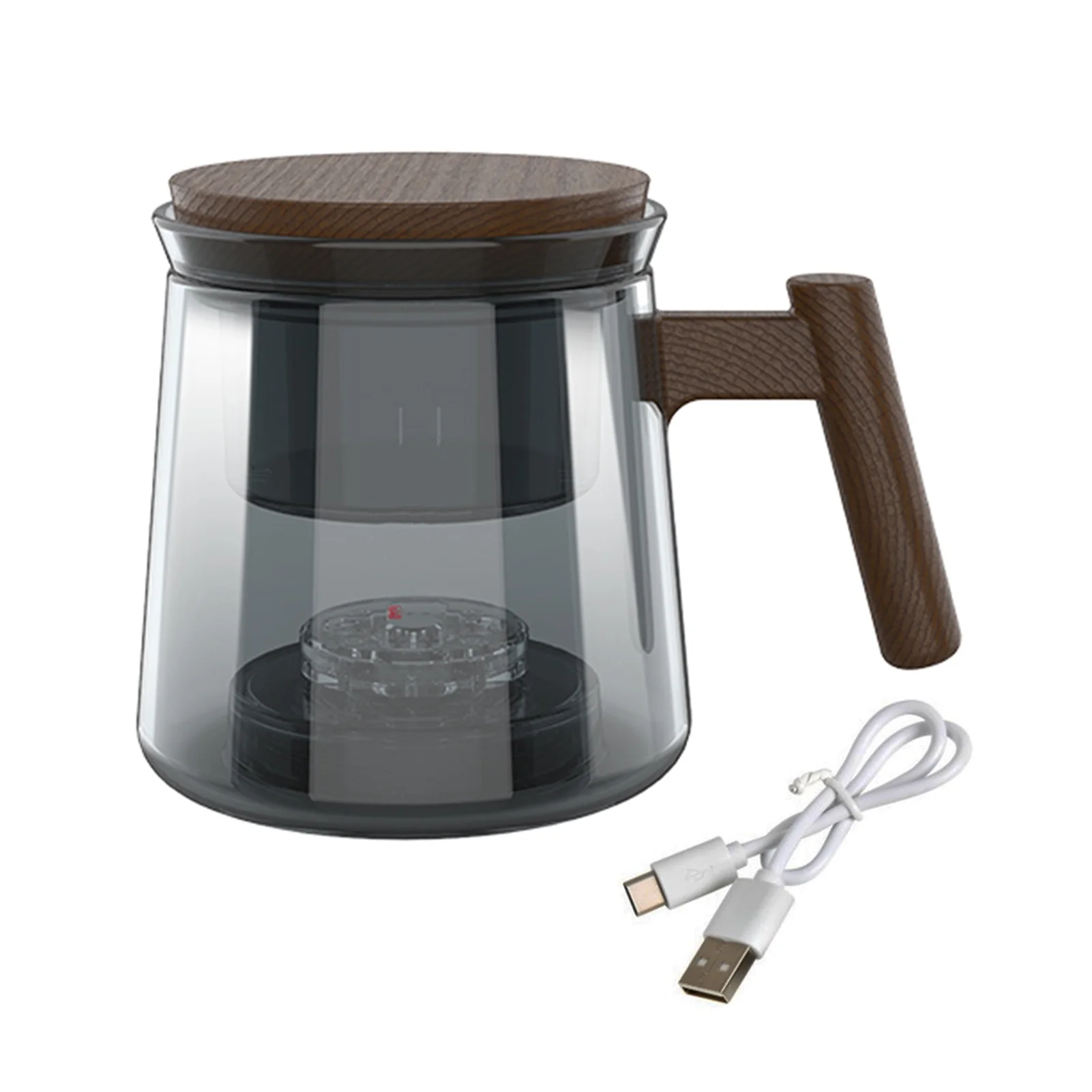 BAETEUY 1 Set 500ML Hydrogen-Rich Kettle Rechargeable Hydrogen Water Generator Portable Electrolysis Water Ionizer Machine for Home Travel