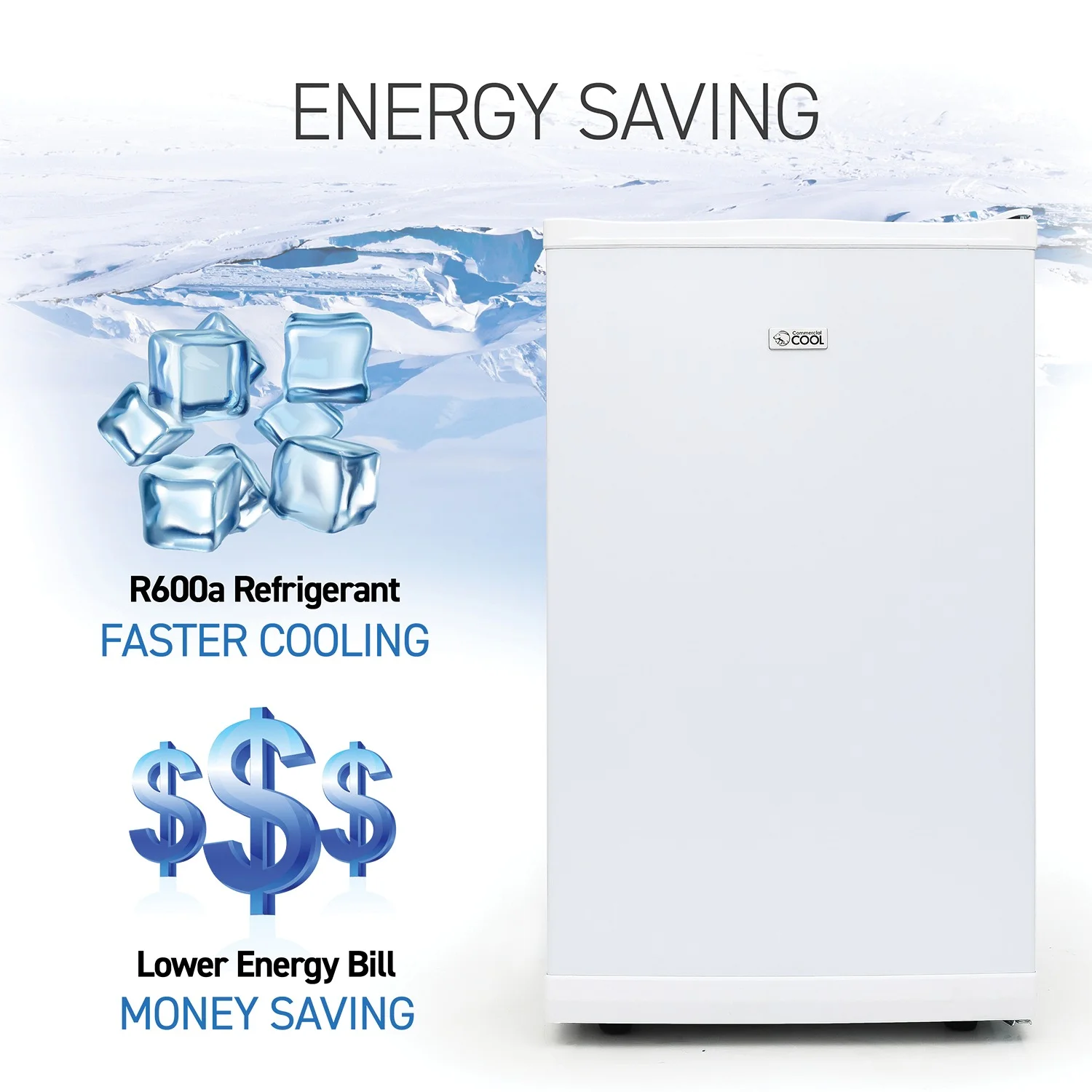 Commercial Cool CCUN28W 2.8 Cubic Foot Upright Freezer, White