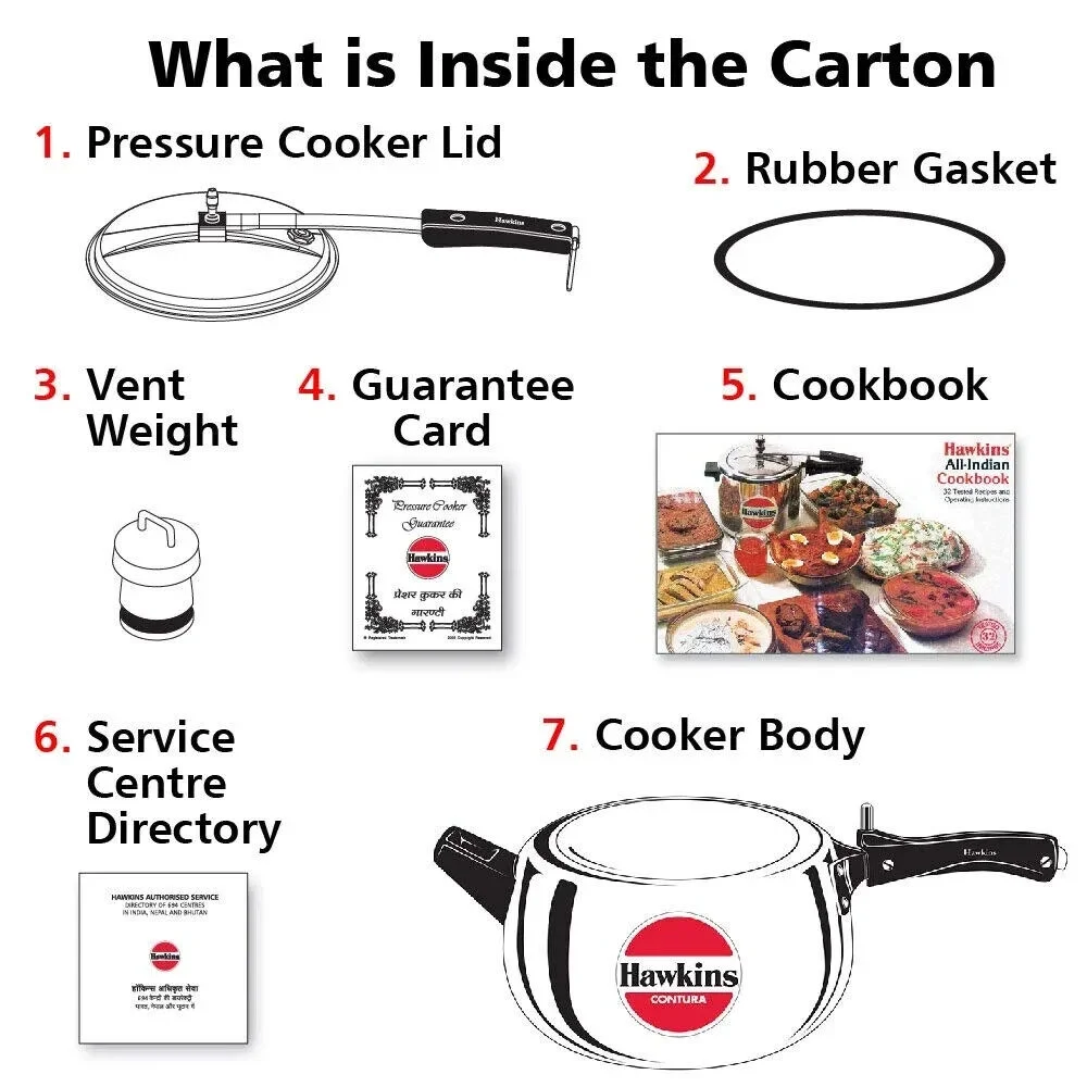 Hawkins Contura Aluminium Inner Lid Pressure Cooker For Cooking Non Induction