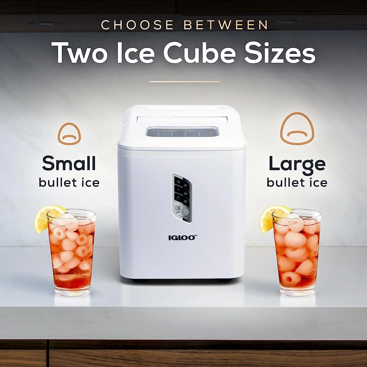 Igloo Automatic Ice Machine Self Cleaning Countertop Ice Maker for Water Bottle & Drinks, White