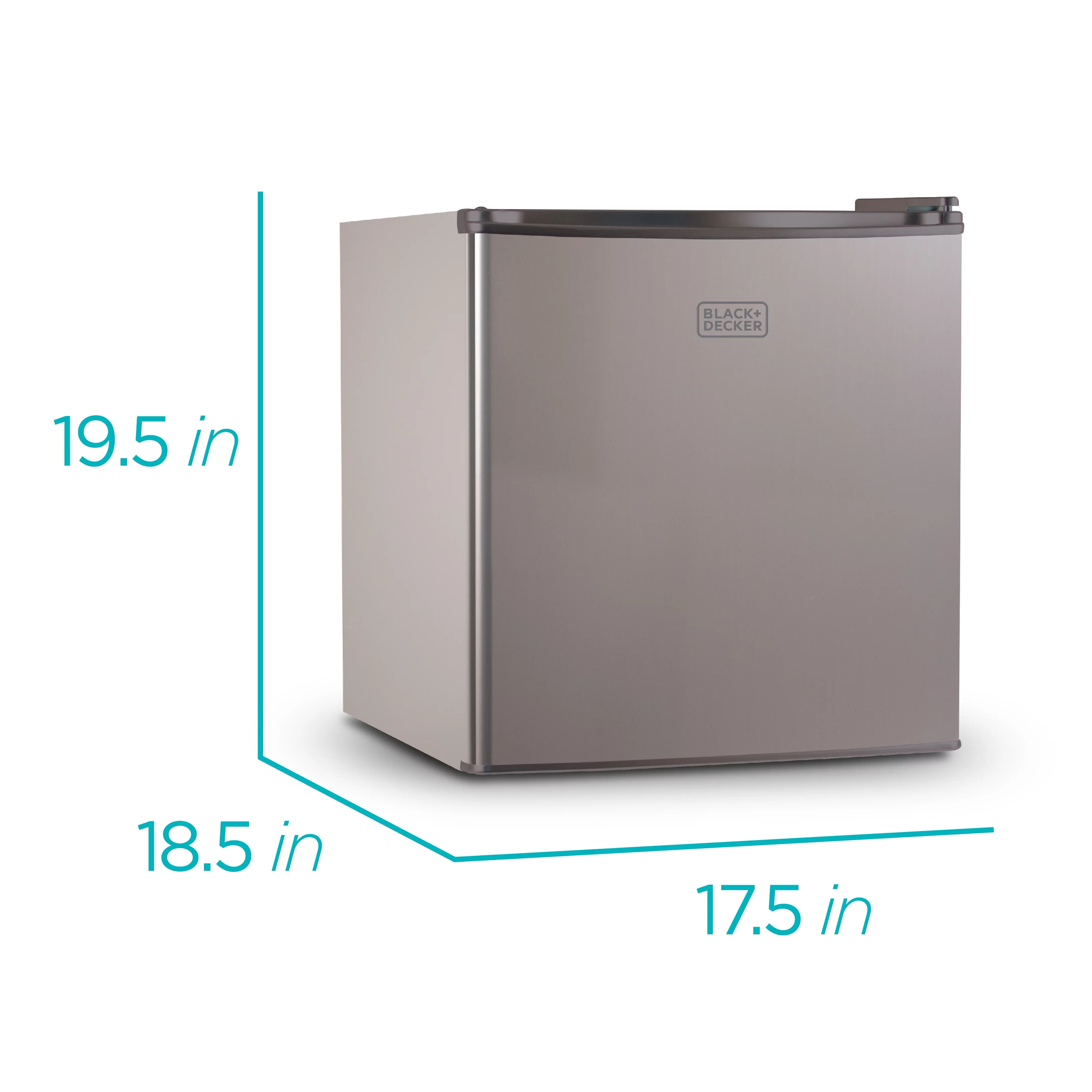 BLACK+DECKER BCRK17V Compact Refrigerator Energy Star Single Door Mini Fridge with Freezer, 1.7 cu. ft., Silver