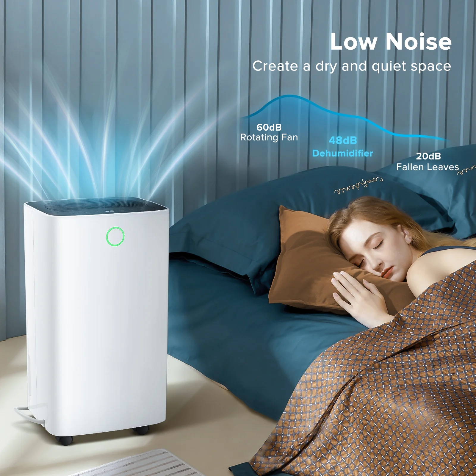 KISSAIR 30 Pint Dehumidifiers, 1000 Sq. Ft Dehumidifier with Drain Hose, 0.53 Gallon Water Tank, 3 Operation Modes, 12H Timer, Portable Dehumidifier for Basement/Bathroom/Laundry Room