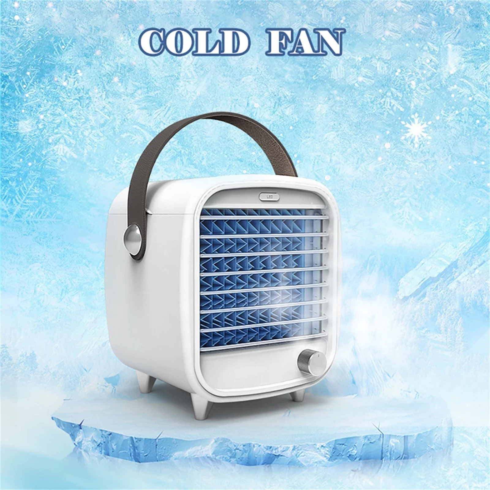 Fan for Bedroom Portable Mini AirConditioner Cool- Bedroom AirCooler Small USB Desktop- Fan Built-in Ice Box USB Fan Desktop
