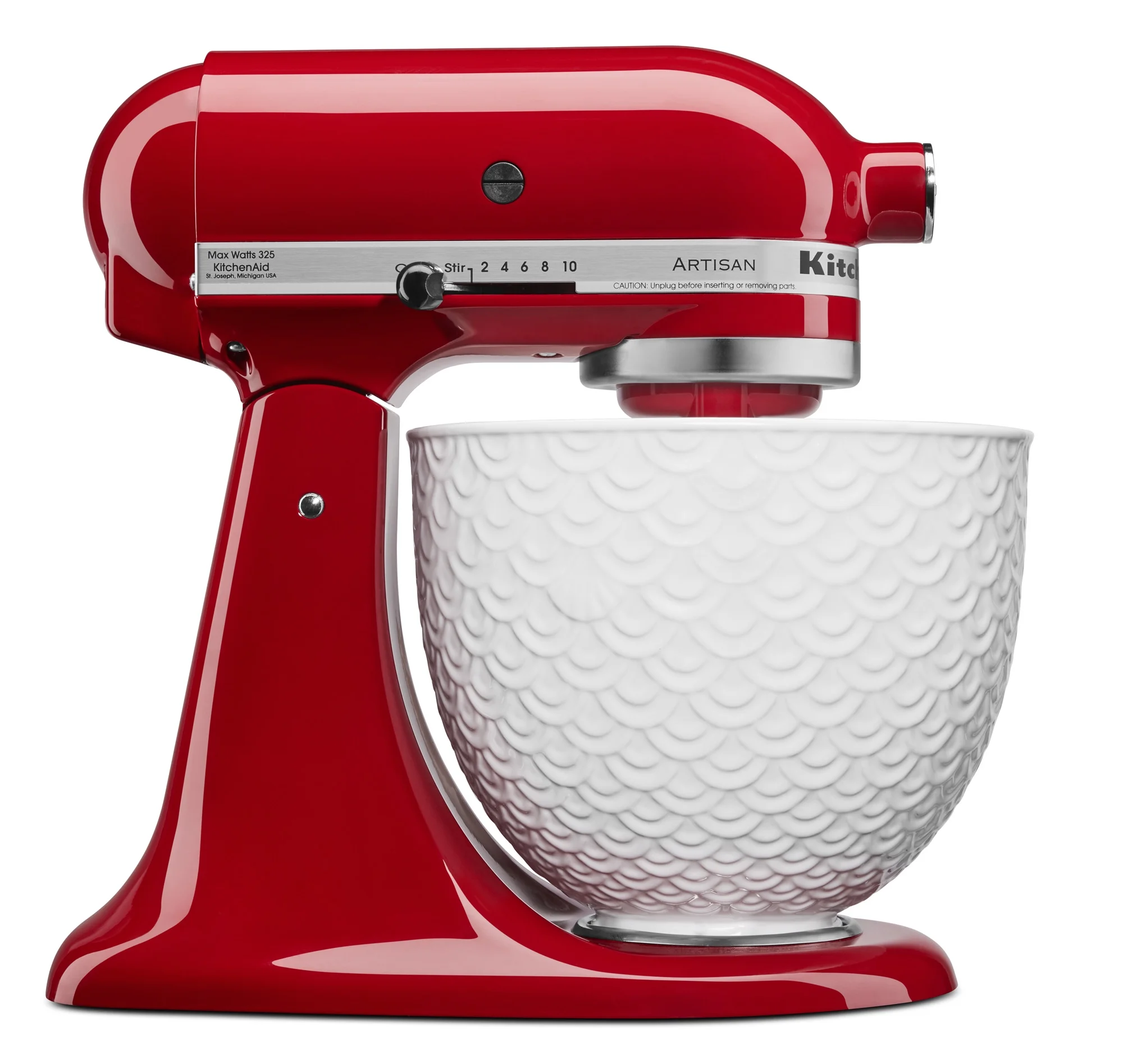 KitchenAid 5 Quart White Mermaid Lace Ceramic Bowl, KSM2CB5TWM
