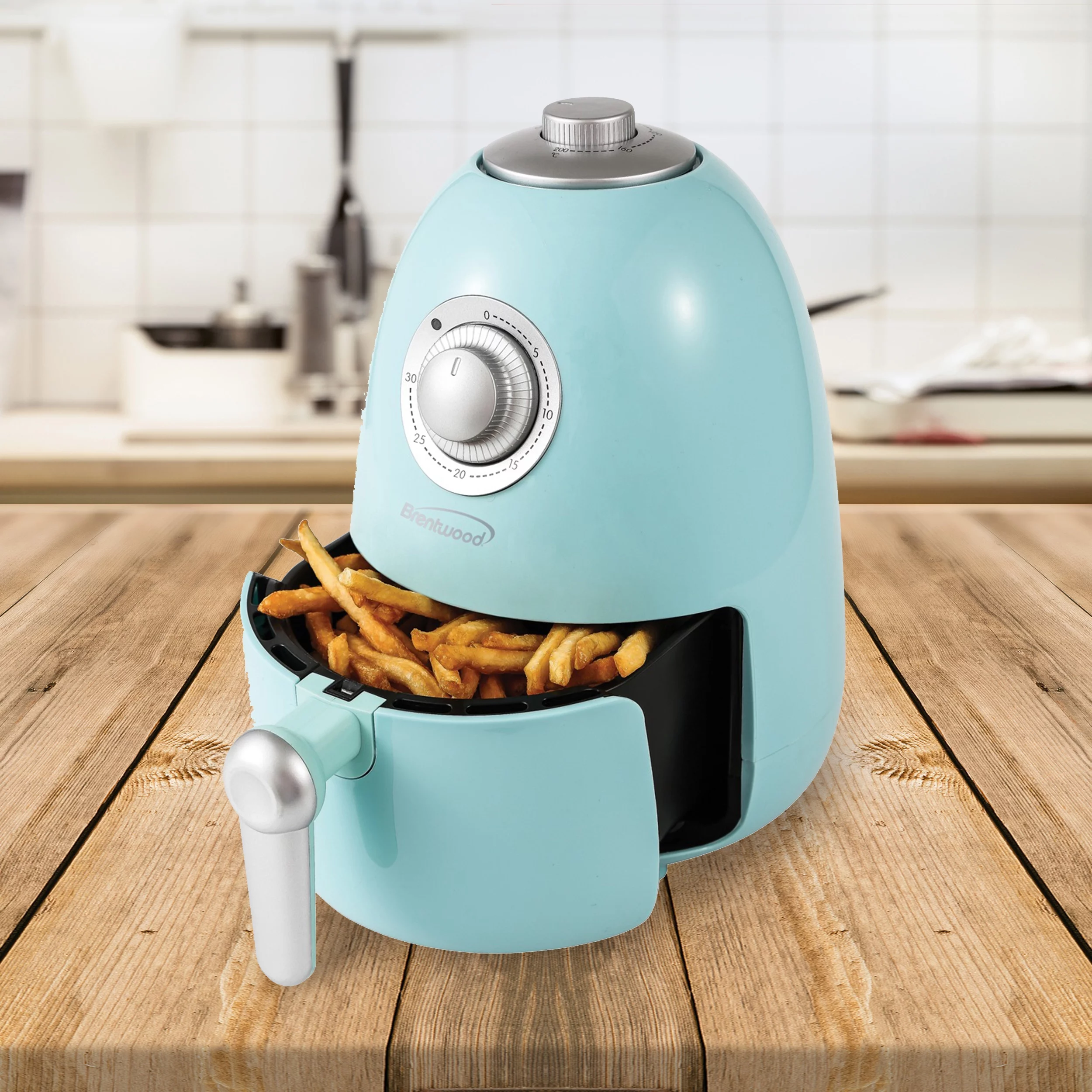 Btwd 2 Quart Small Electric Air Fryer in Blue with Timer and Temperature Control