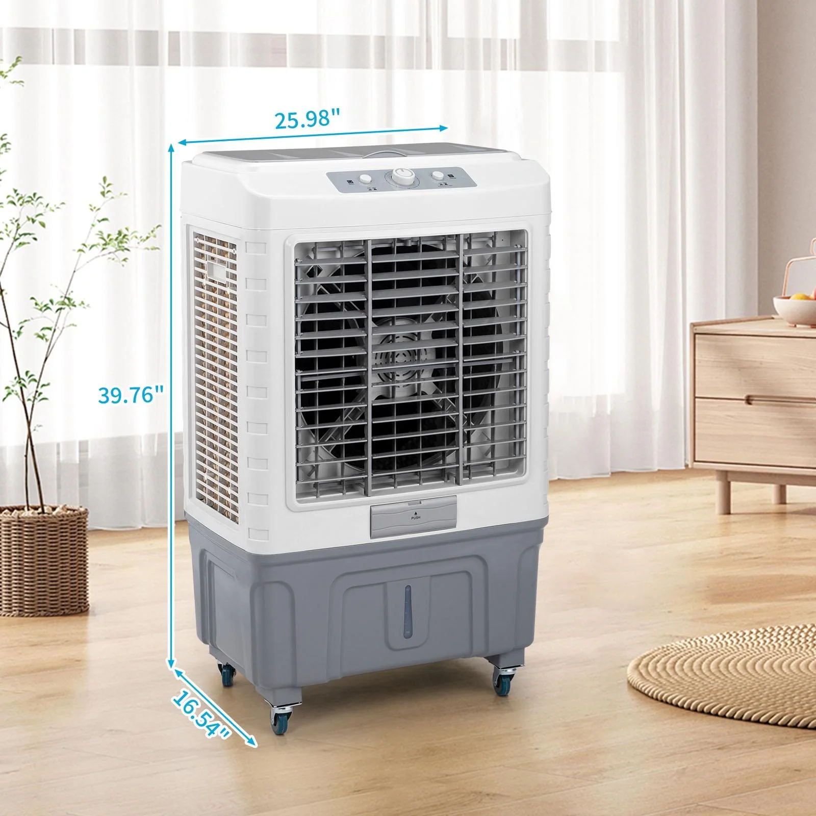Evaporative Cooler, Legahome 3-IN-1 Portable Air Conditioner for Room, Swamp Cooler Fan Portable Air Conditioner with Remote Control, 3 Modes, 3 Speeds, 4 Ice Packs, 50L Water Tank