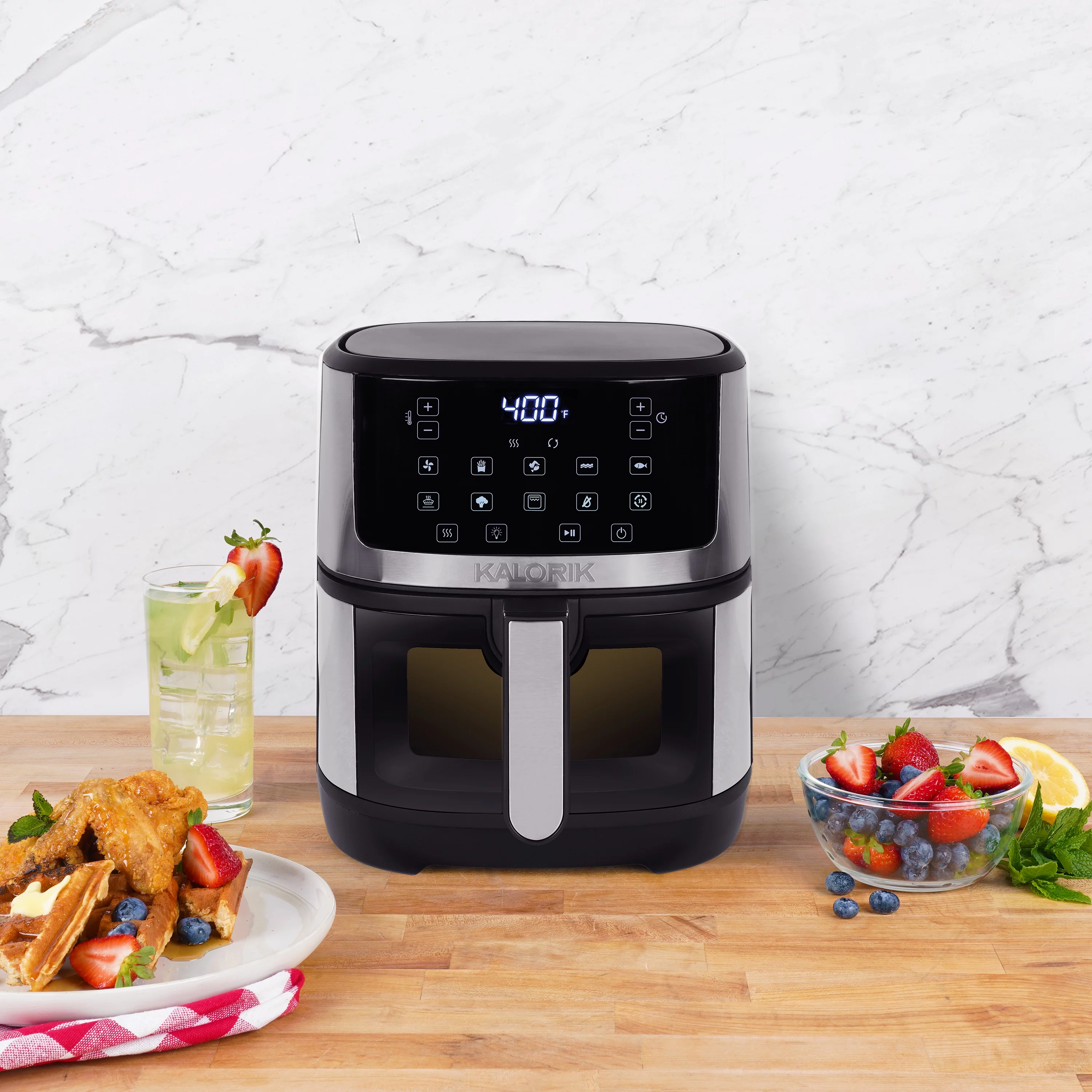 Kalorik? 5-Quart Touchscreen Air Fryer with Window, Stainless Steel