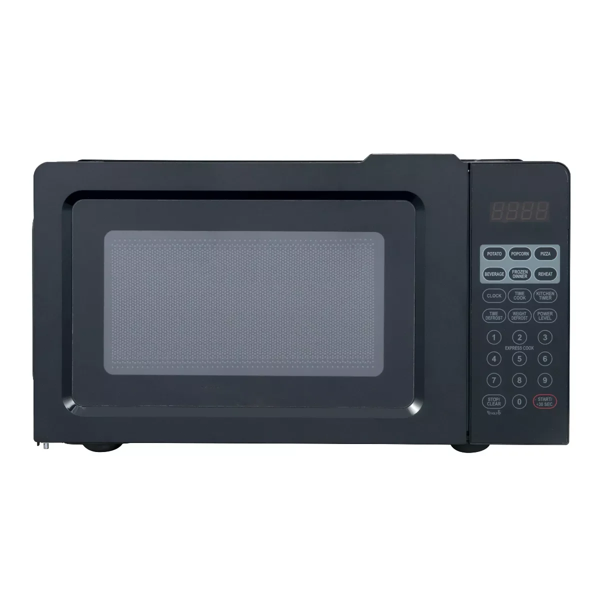 JAL 700W Countertop Microwave Oven, 0.6 cu. ft. Capacity, LED Display, 10 Power Levels, End of Cook Signal - Black