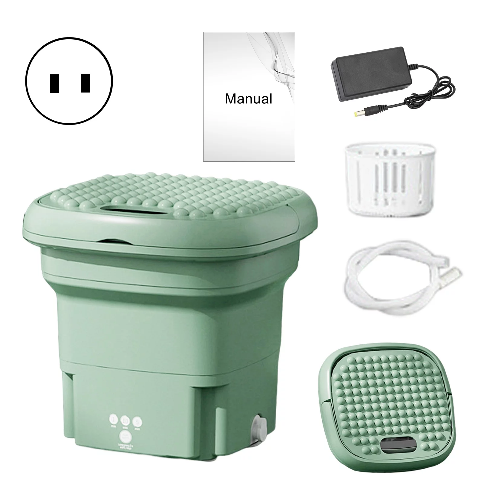 GoldHub 6.5L Foldable Mini Washing Machine Easy Storage Washer for Underwear Baby Clothes Small Items Strong Stain Removal Washing Machine for Apartments Camping Travel