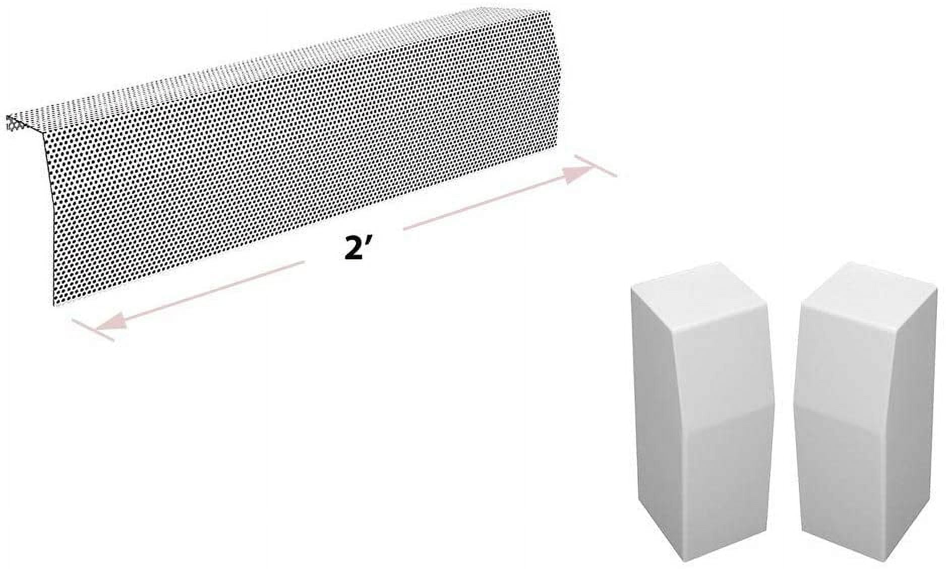 Baseboarders Premium 2 ft Easy Slip-on Baseboard Heater Cover - White (L & R End Caps)