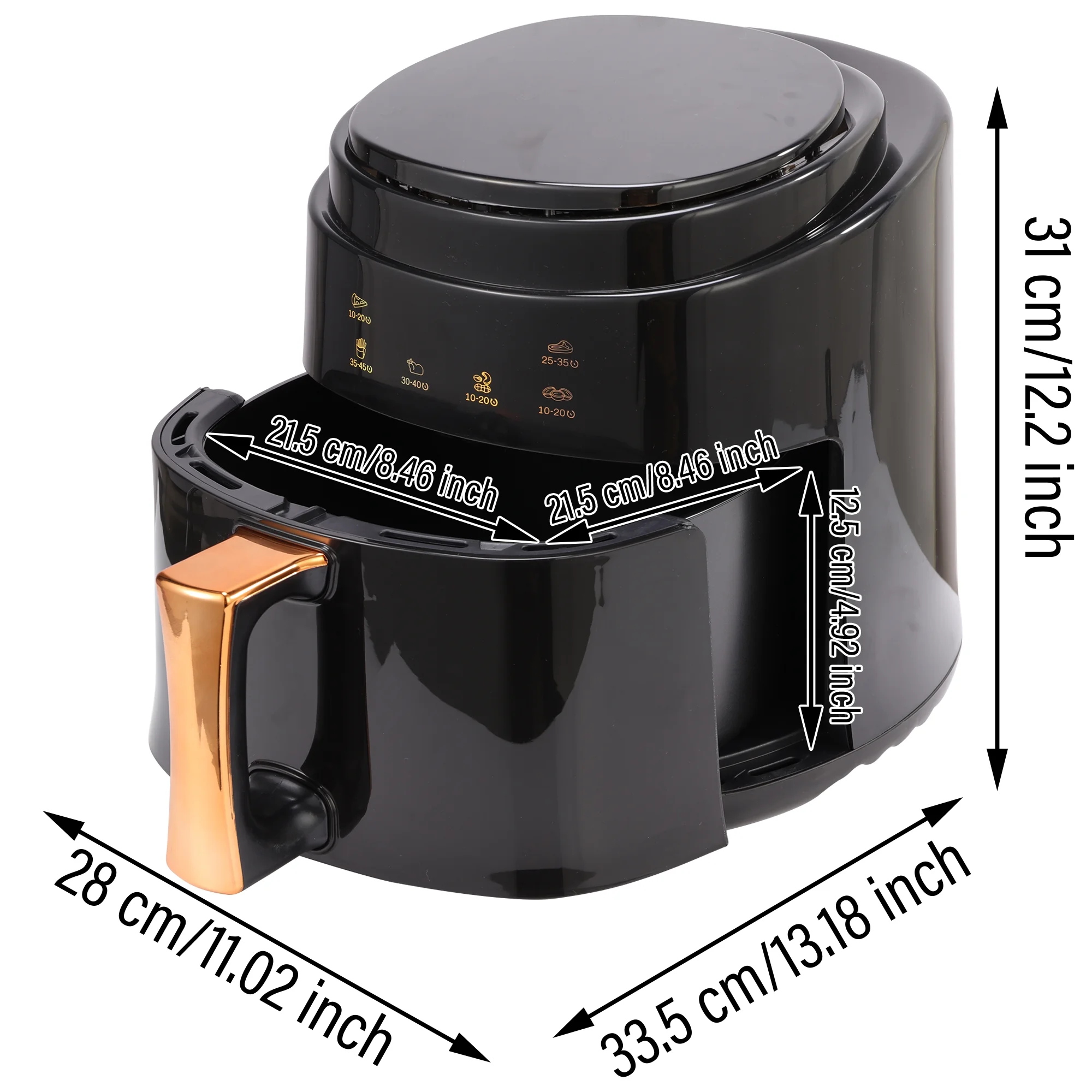 6-in-1 Air Fryer, Bake, Roast, Reheat, Space-saving & Low-noise, Nonstick and Dishwasher Safe Basket