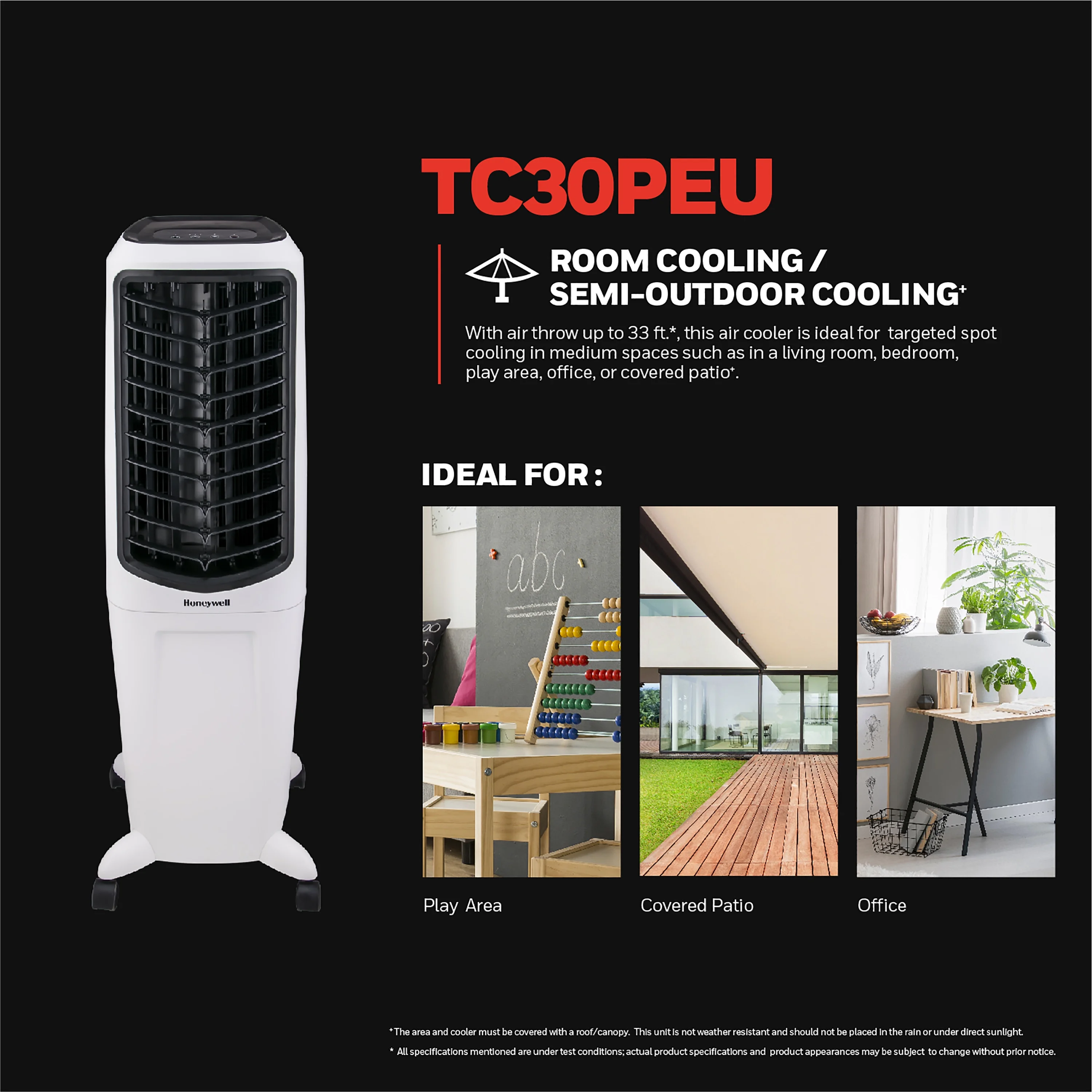 Honeywell Quiet 120V White 43.5' Indoor Portable Evaporative Cooler