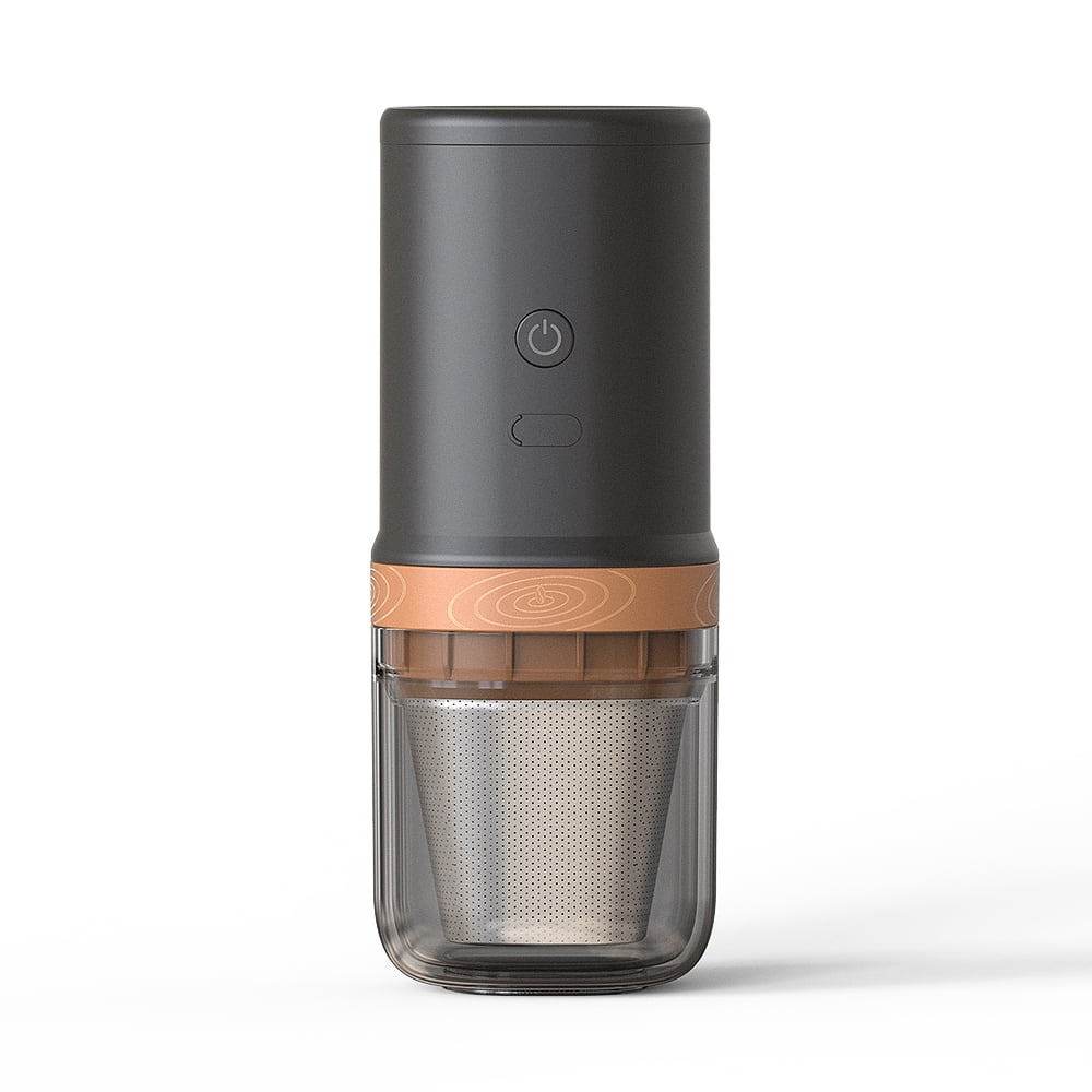 i Cafilas 3 in 1 Electric Coffee Grinder Brew with Cup 304 Stainless Steel Blades for Camping Travel,Black