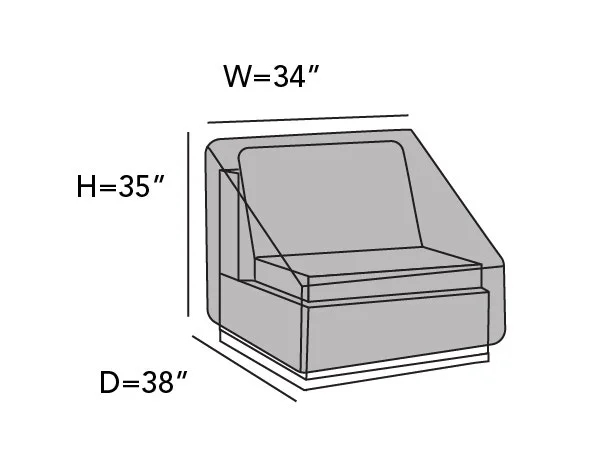 Covermates Armless Sectional Chair Cover - Premium Polyester, Weather Resistant, Drawcord Hem, Seating and Chair Covers-Clay