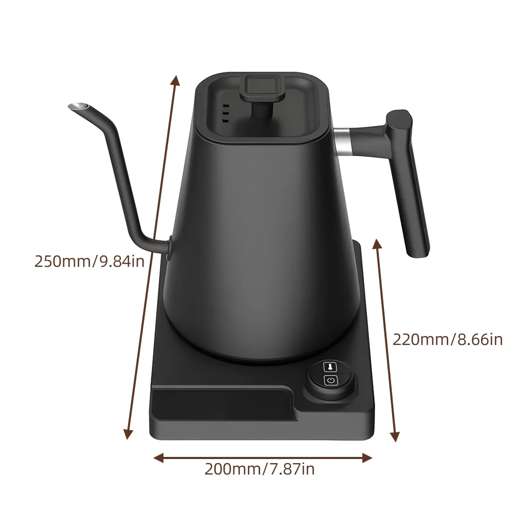 Andoer 1.0L Pour Over Kettle with Temperature Control and LCD Display