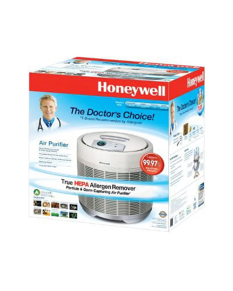 Honeywell 50250-S True HEPA Air Purifier, 390 sq. ft, White