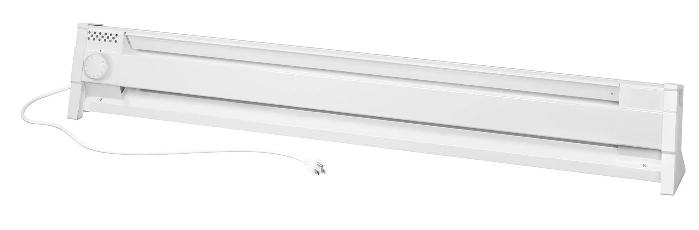 Cadet 49 in. Plug-in Portable Electric Baseboard Heater, White,120V w/6ft cord, 175 sq. ft.