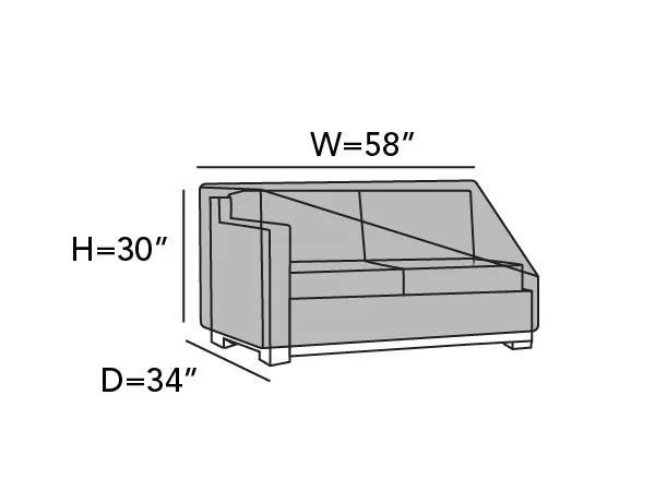 Covermates Outdoor Left Arm Sectional Sofa Loveseat Cover - Water Resistant Polyester, Drawcord Hem, Mesh Vents, Seating and Chair Covers-Charcoal