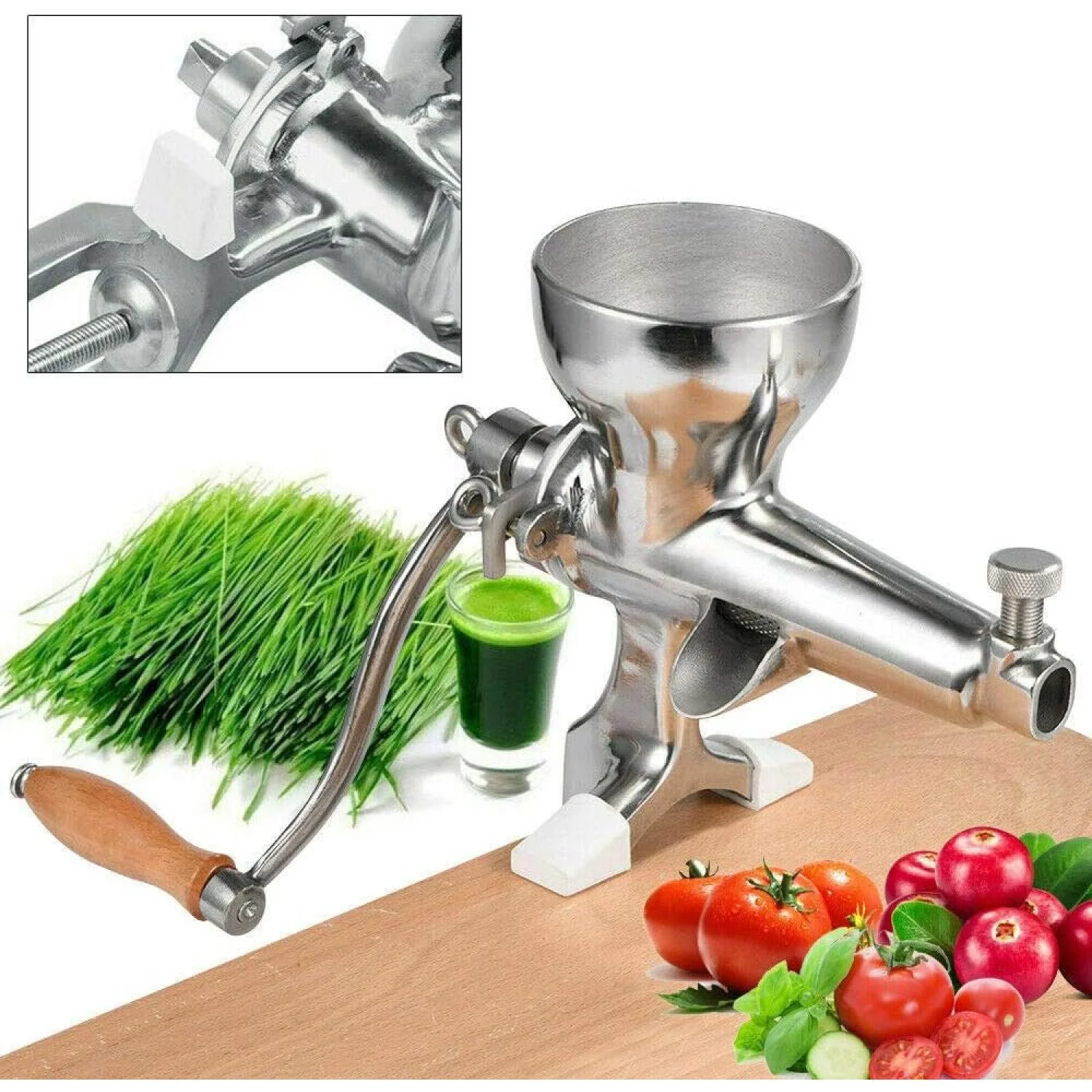 Desktop Fixed Manual Wheatgrass Juicer Hand Press Juicing Extractor Fruits Vegetables Juicer for Lemons, Limes and Oranges