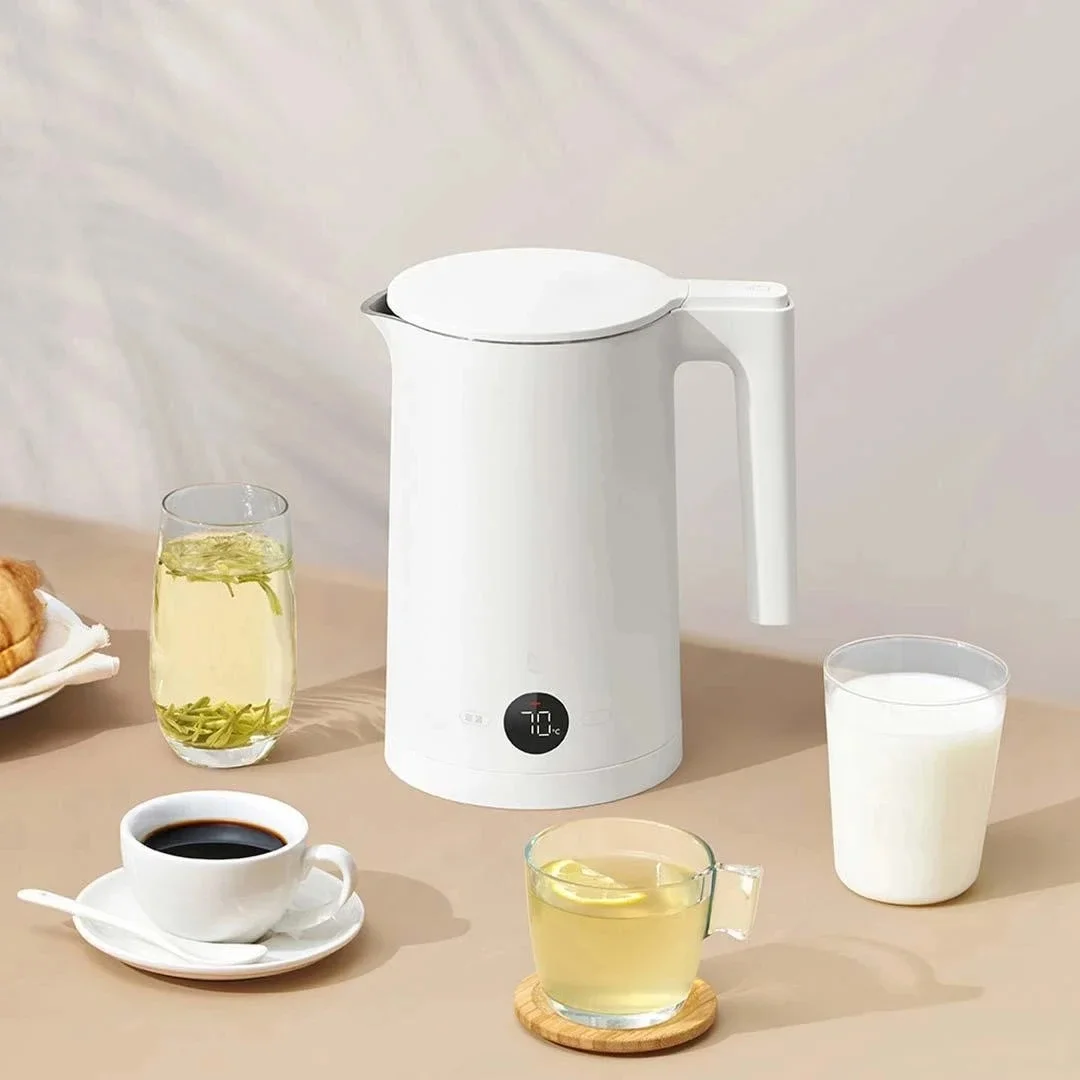 2024 New Temperature Kettle 2 Smart Screen Display Stainless Steel 12Hours Warm Keep 1800W 1.5L 220V Use