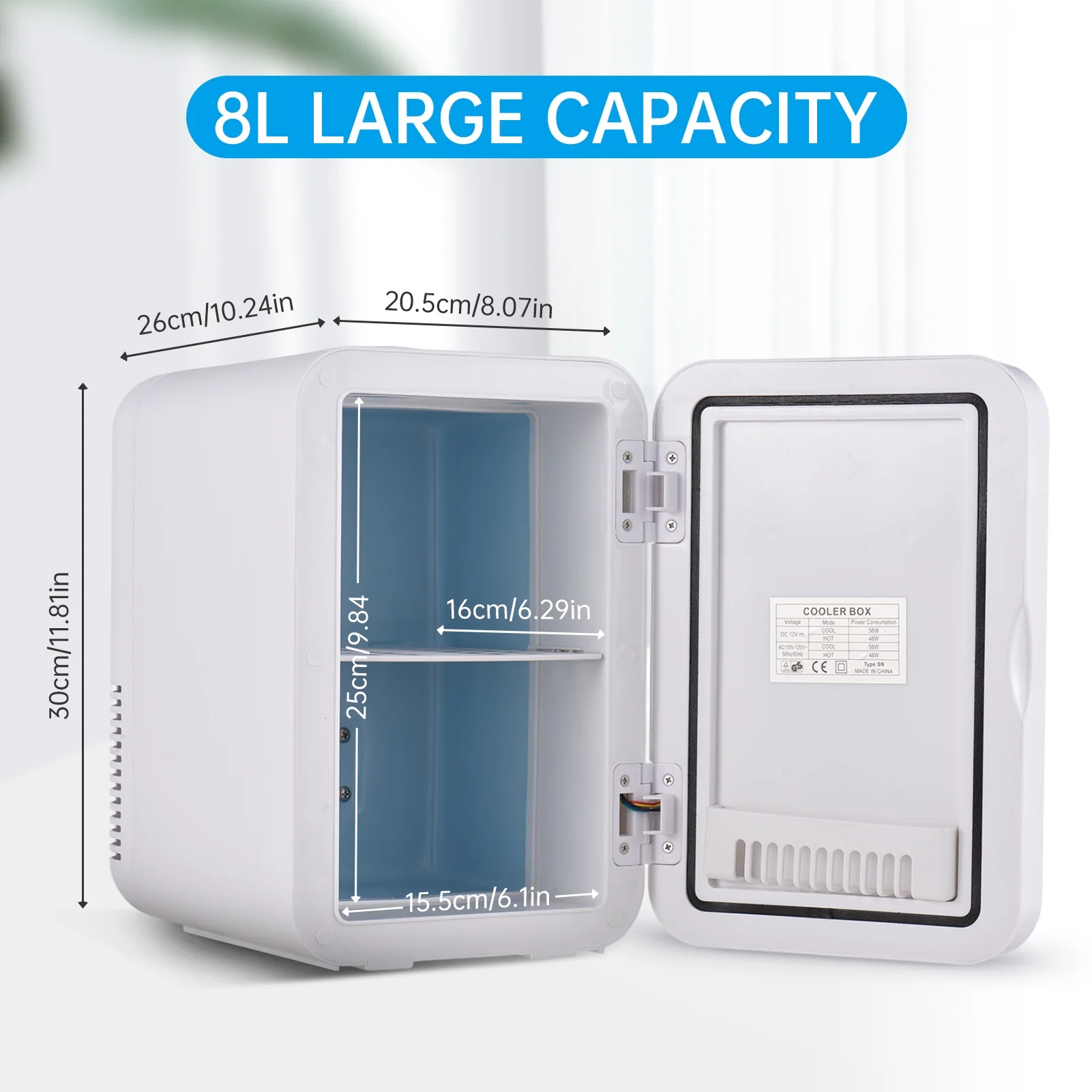 Dcenta 8 Liter Capacity Fridge with Glass Front, Portable Cooler and Warmer for Car Bedroom Office
