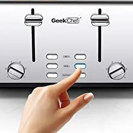 4 Slice Toaster Extra Wide Slots 6 Shade Settings Bagel, Defrost & Cancel Function Stainless Steel Removable Crumb Tray