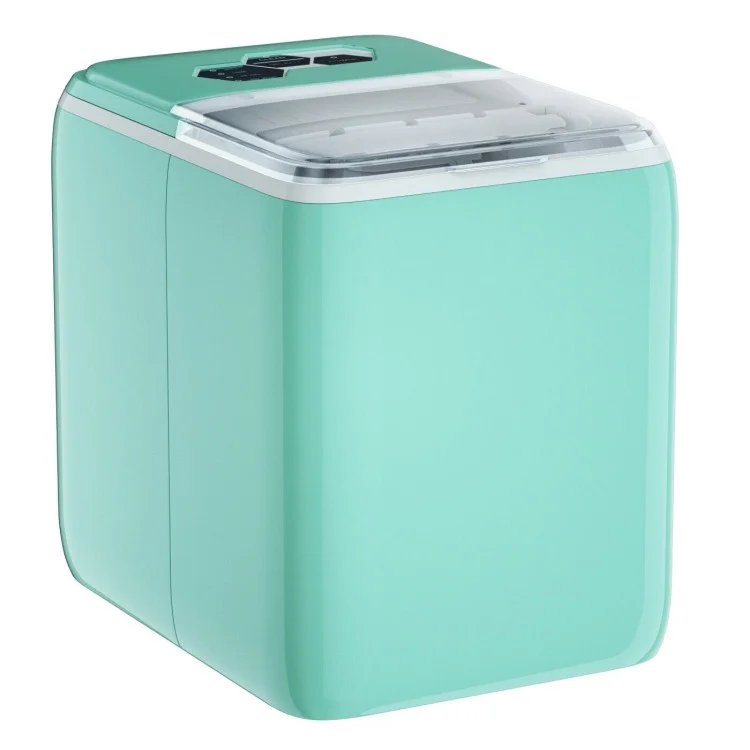 Canddidliike 44 lbs Portable Countertop Ice Maker Machine with Scoop-Green, Electric Portable Compact Countertop Automatic Ice Cube Maker Machine for Home/Kitchen/Office